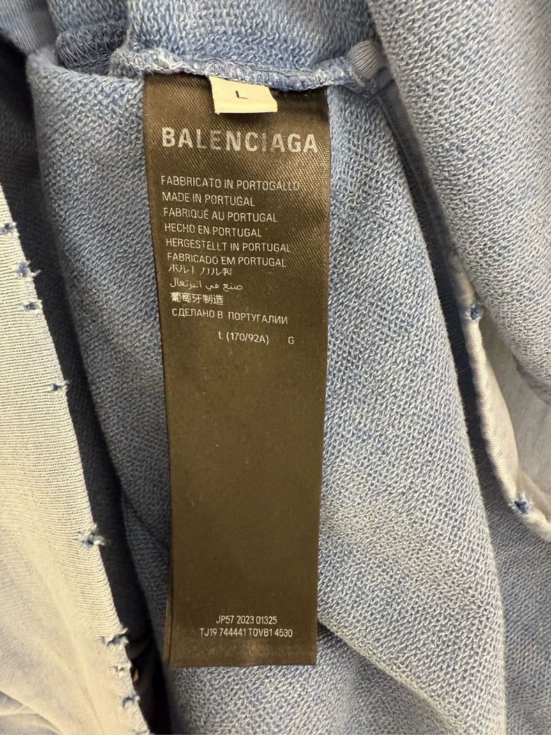 Balenciaga Balenciaga Rubber tape destroys hooded sweater. Size US L / EU 52-54 / 3 - 4 Thumbnail