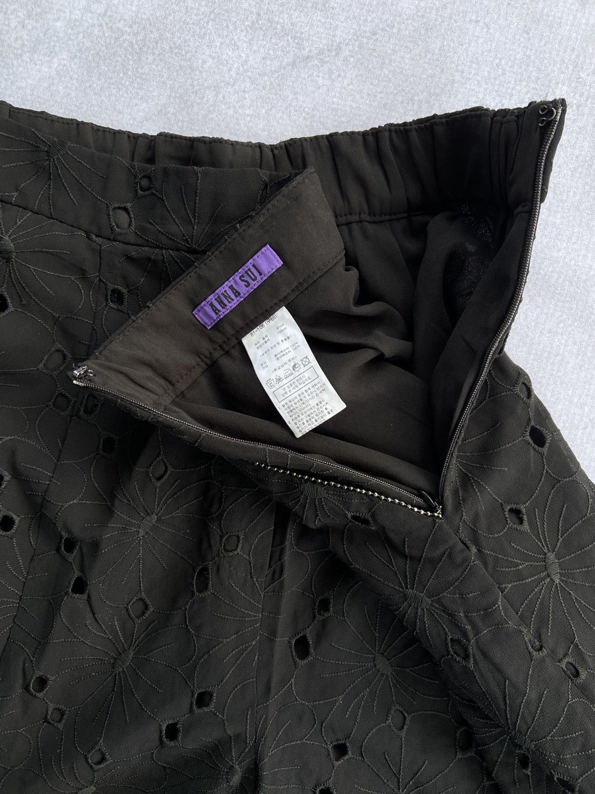 Anna Sui Anna Sui Cropped Wide Leg Black Pants Women's 2021 Size 27" / US 4 / IT 40 - 6 Thumbnail