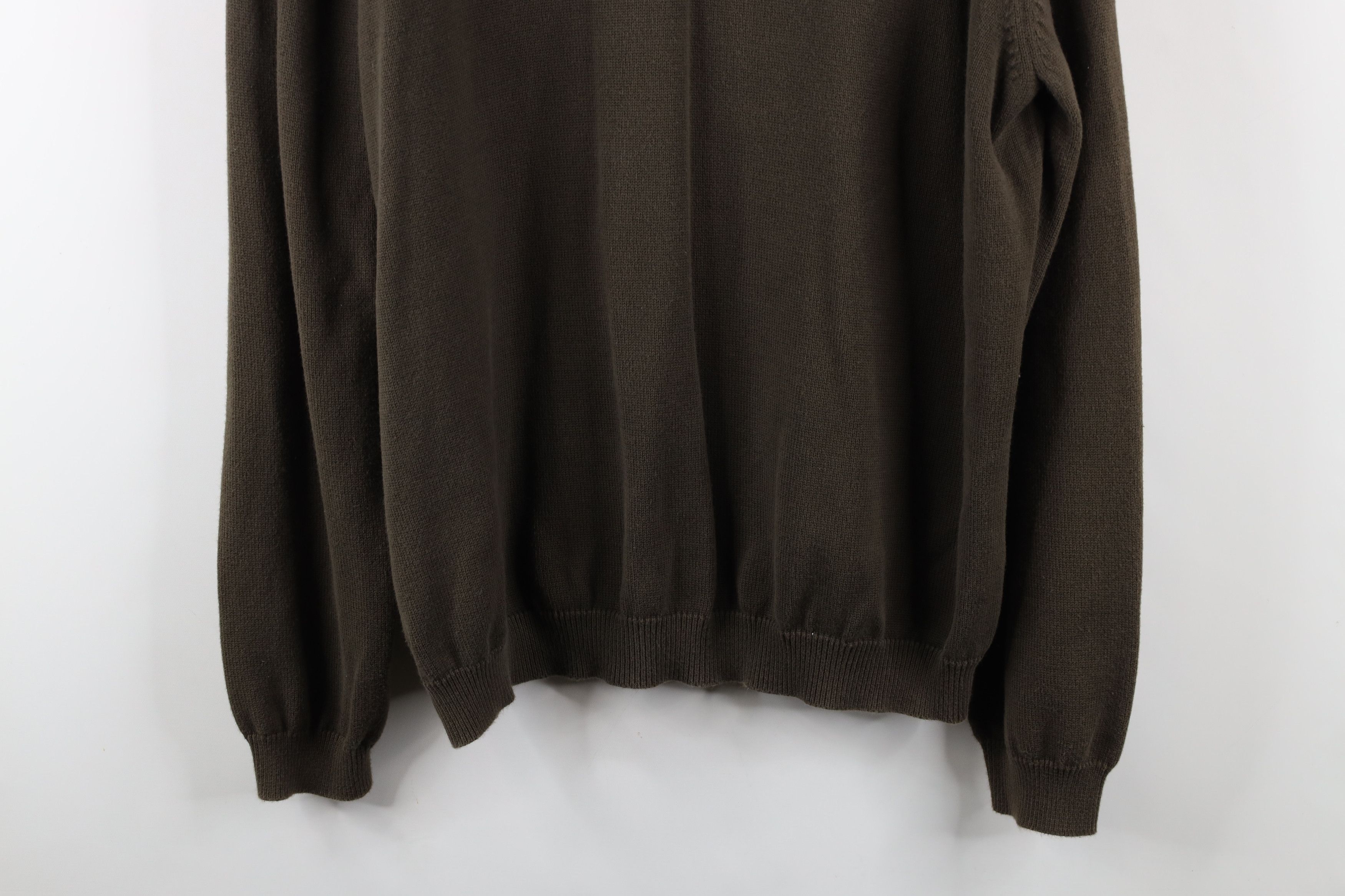 Eddie Bauer × Vintage Vintage 90s Eddie Bauer Cotton Knit V-Neck Sweater Brown Size US XL / EU 56 / 4 - 3 Thumbnail
