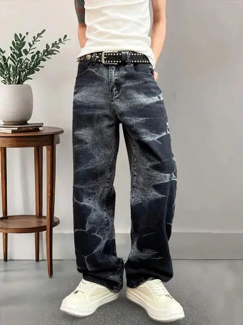 Japanese Brand Tie Dye washed baggy Y2K denim jeans Size US 32 / EU 48 - 2 Thumbnail