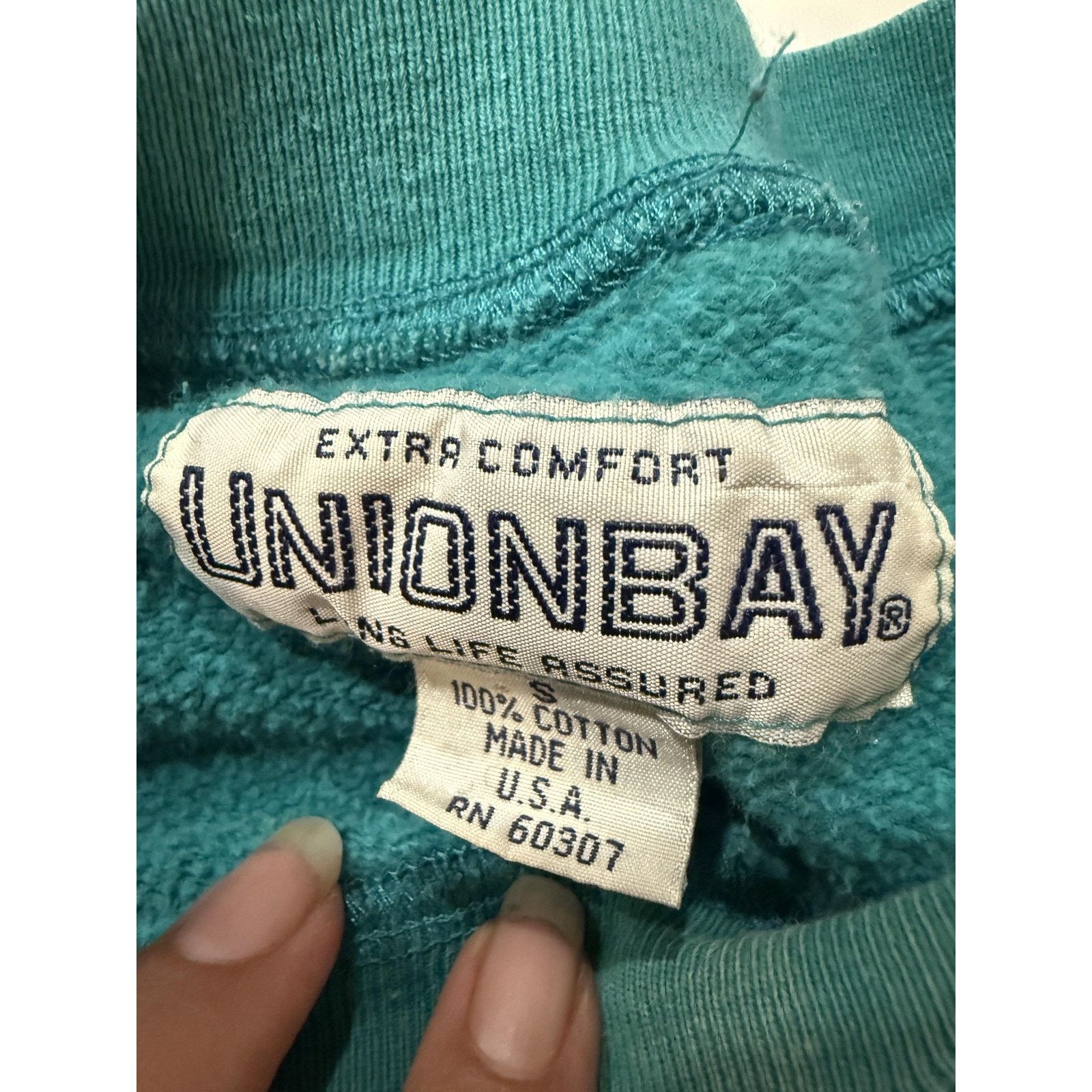 UNIONBAY Vintage Unionbay Sweatshirt Mens SM Teal USA Boxy 90s Size US S / EU 44-46 / 1 - 3 Thumbnail