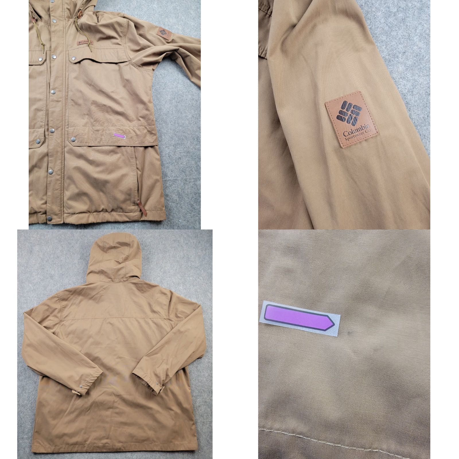 Vintage Columbia Jacket Mens 2XL Brown Outdoor Windbreaker Full Zip Hooded Pockets Solid - Regular Fit Size US XXL / EU 58 / 5 - 8 Thumbnail