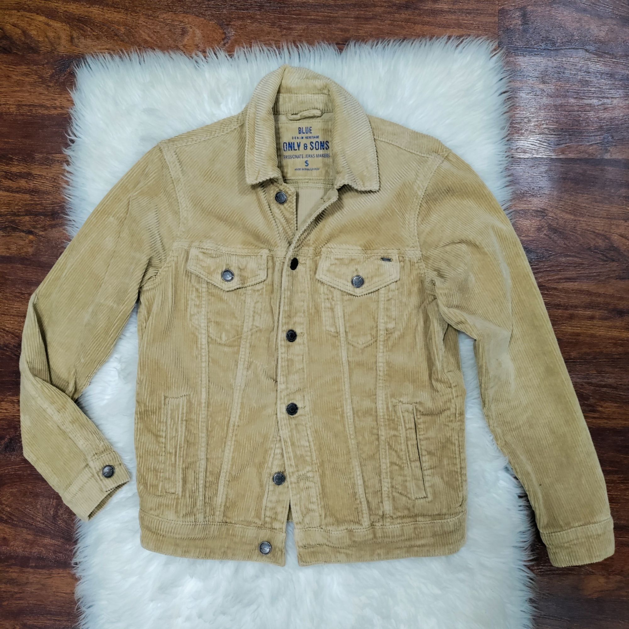 ONLY & SONS Only & Sons Cotton Blend Button-Front Mens S Long Sleeve Cor Size US S / EU 44-46 / 1 - 1 Thumbnail