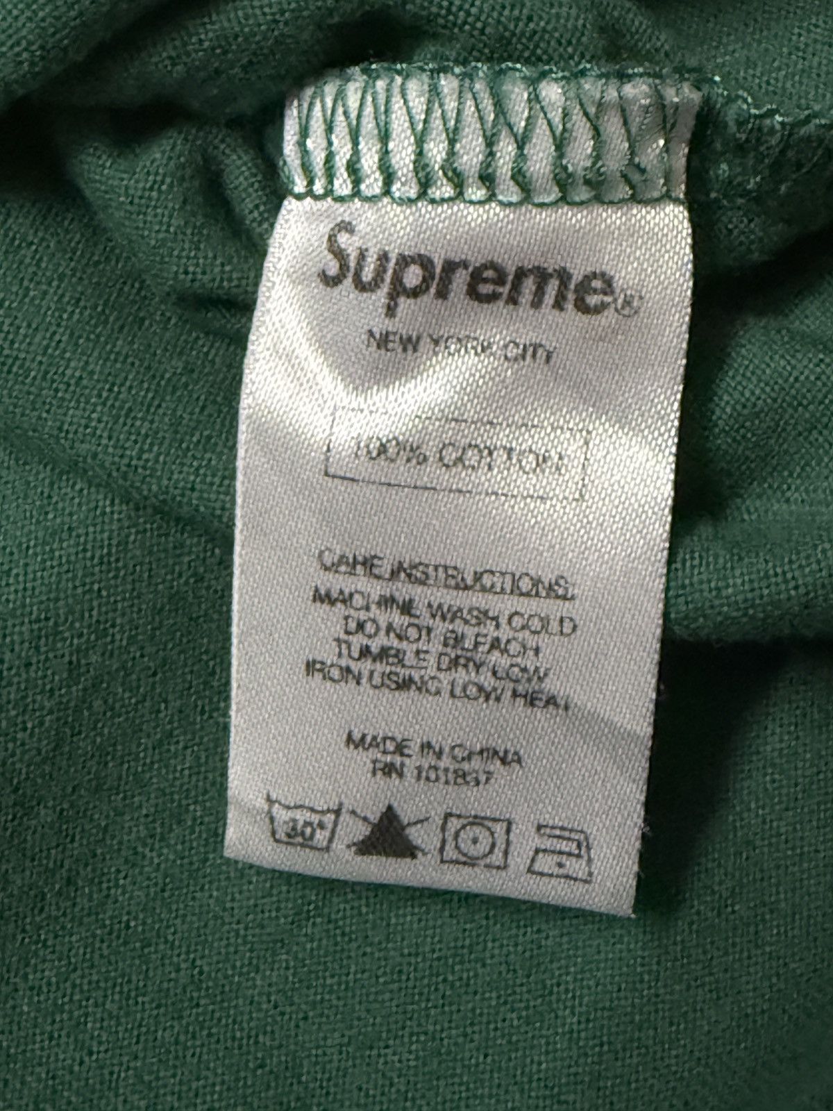 Supreme Supreme Big Logo Ribbed Collar Tee Dark Green Size US XL / EU 56 / 4 - 5 Thumbnail