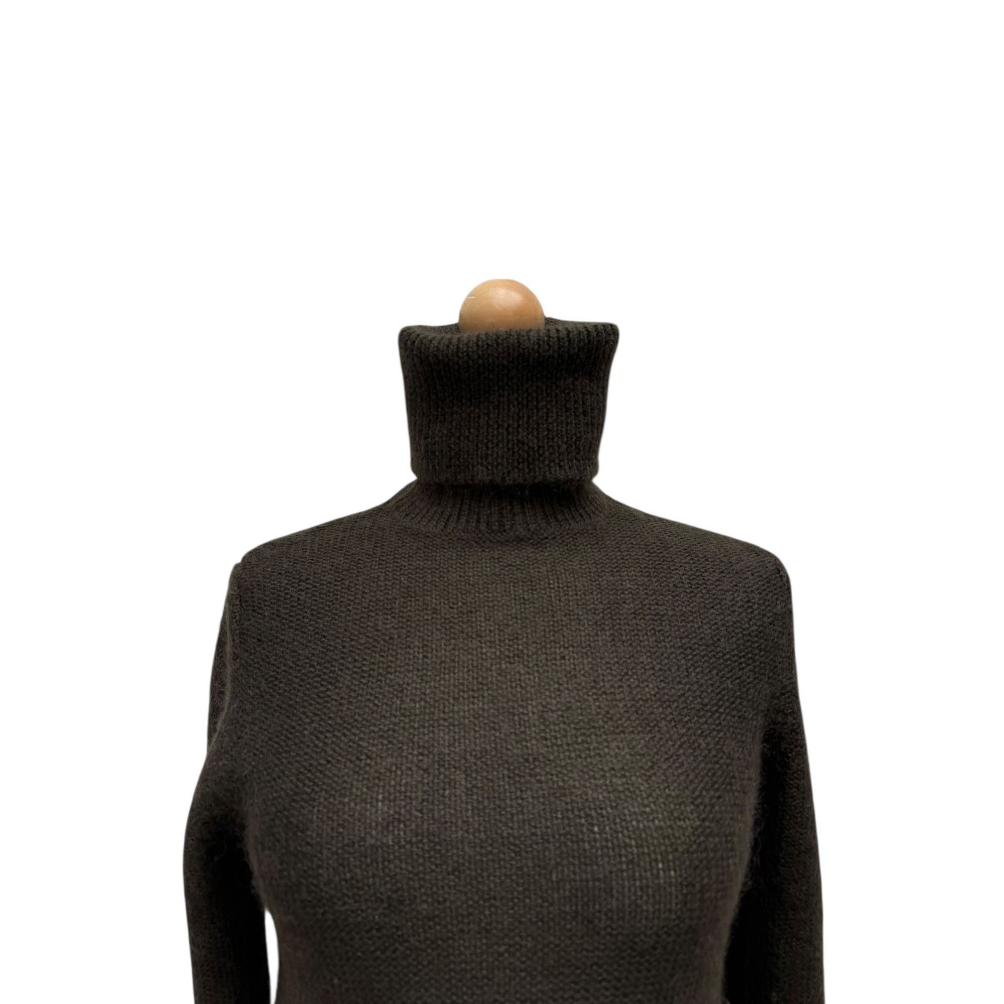Yves Saint Laurent Vintage Brown Wool Ribbed Knit Dress Size M / US 6-8 / IT 42-44 - 3 Thumbnail