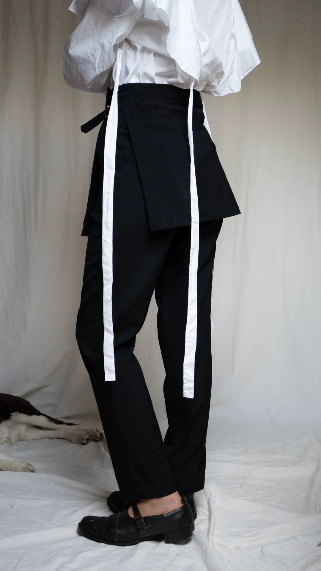 Comme des Garcons COMME des GARÇONS 1997 Tricot Wrap Narrow Wool Pants Size 26" / US 2 / IT 38 - 2 Thumbnail