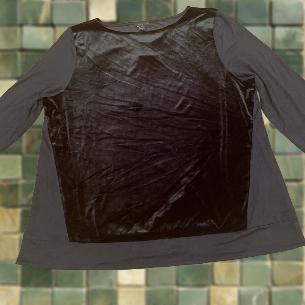 J. Jill J. Jill Wearever Velvet jersey Tunic Top Womens XL Black Leglook Boho Blouse Size XL / US 12-14 / IT 48-50 - 1 Thumbnail