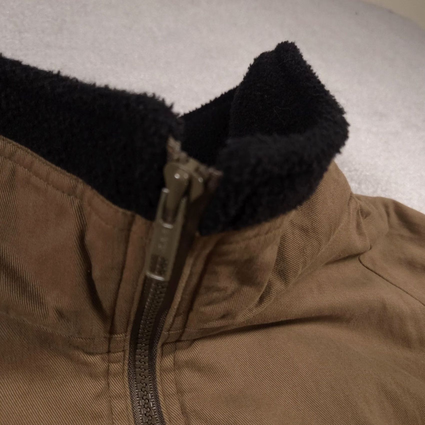 Vintage Kent Jacket Mens XL Brown Workwear Canvas Sherpa Lined Made USA Winter Bomber Jacket with Logo Zipper Pockets Worn Size US XL / EU 56 / 4 - 6 Thumbnail
