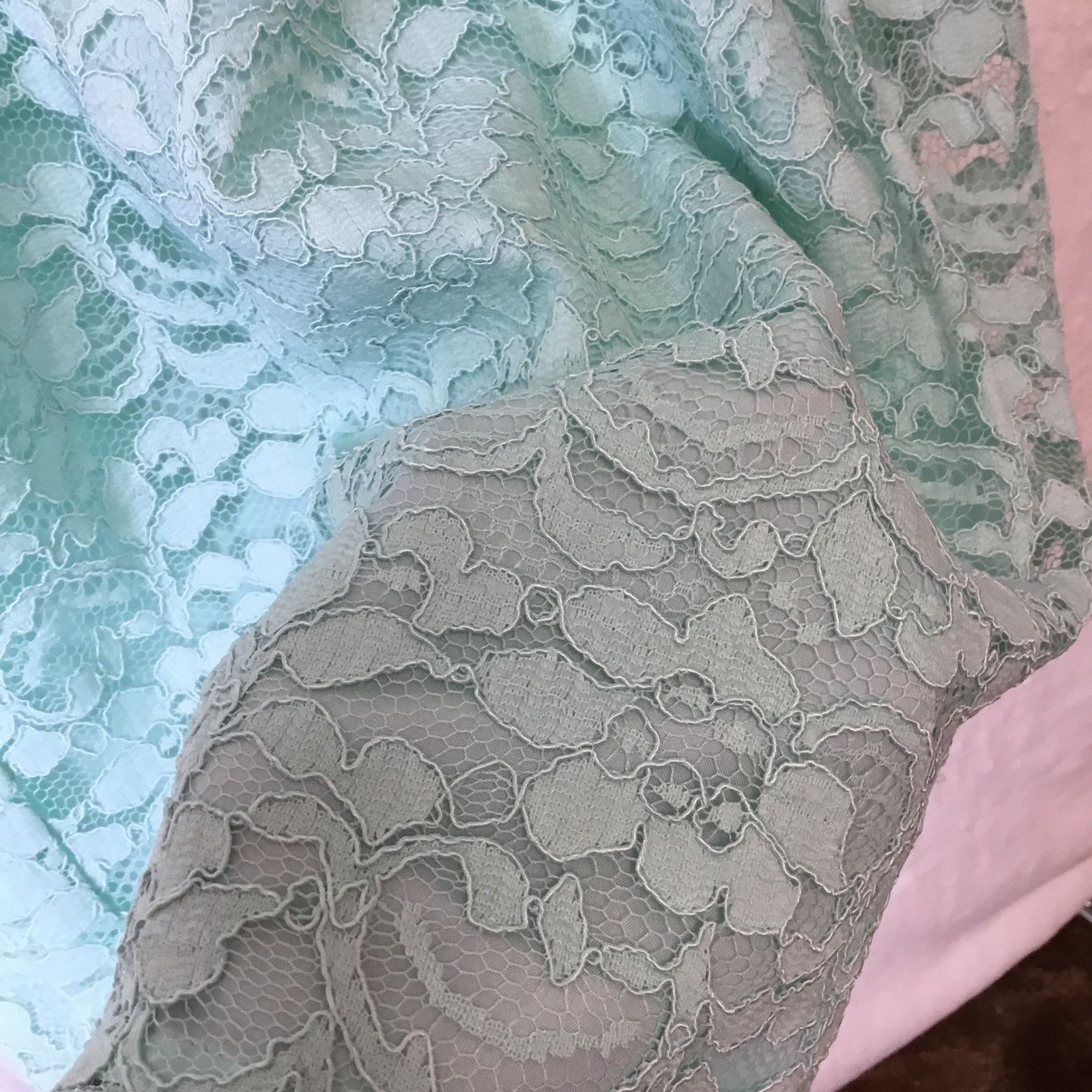 Other David’s Bridal Teal Short Strapless Lace Dress Size XS / US 0-2 / IT 36-38 - 9 Thumbnail