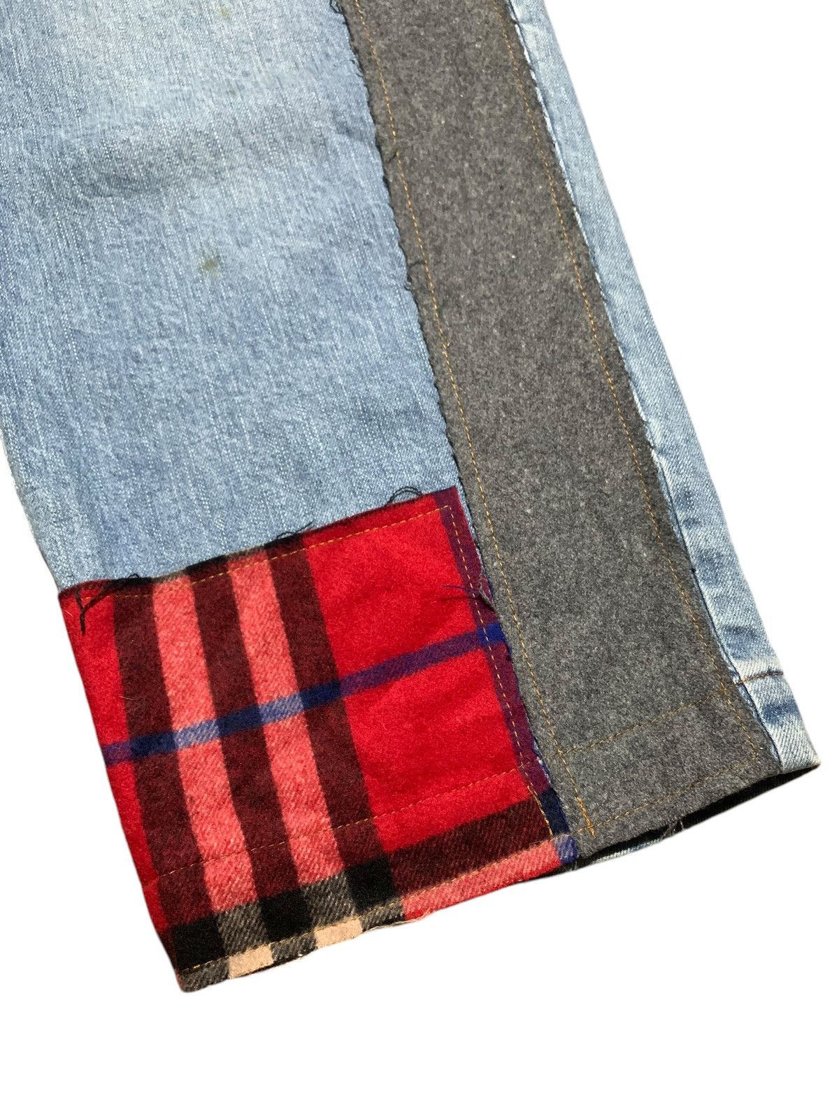Designer FW18 hybrid patchwork baggy cropped jeans Au Jour Le Jour Size 30" / US 8 / IT 44 - 3 Thumbnail