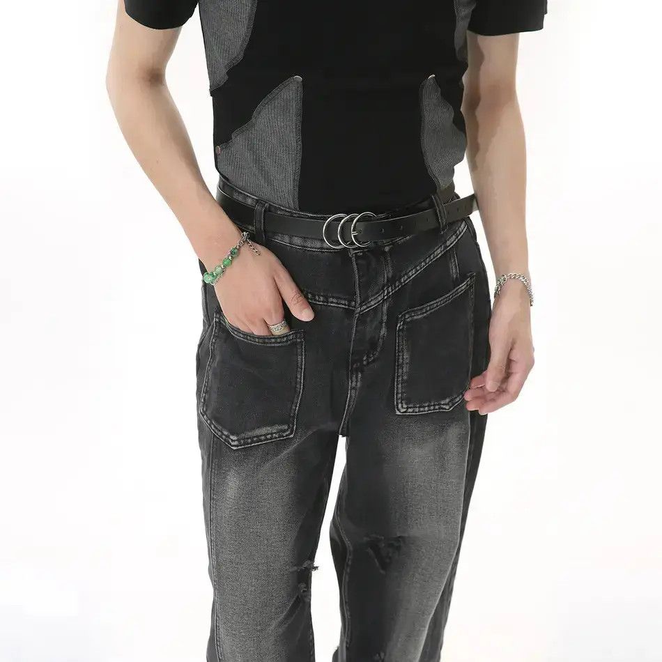 Japanese Brand Retro loose hip-hop blended ripped jeans Size US 32 / EU 48 - 3 Thumbnail
