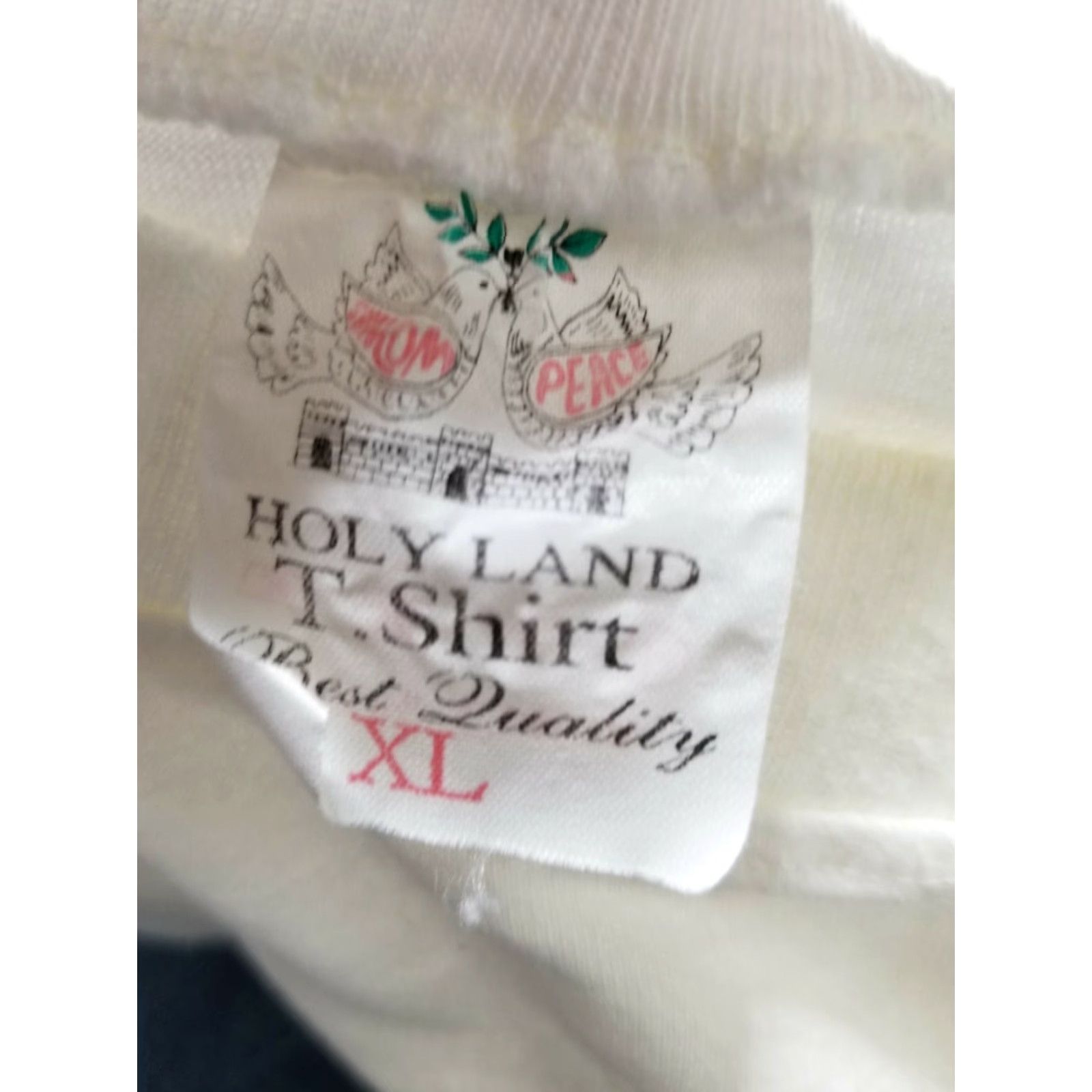Vintage VINTAGE Mens XL Rooster Jerusalem Saint Peter Holy Land Travel T Shirt Distress Graphic Tee White 1980s Mens XL Size US XL / EU 56 / 4 - 4 Thumbnail