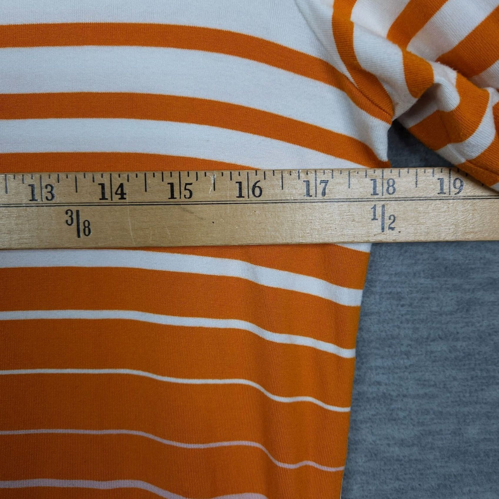 Bogner Bogner Women’s Orange White Stripe 3/4 Sleeve T-Shirt Size 8 Regular Cotton Blend Woman Shirt Slim? No — keep as is Size M / US 6-8 / IT 42-44 - 3 Thumbnail