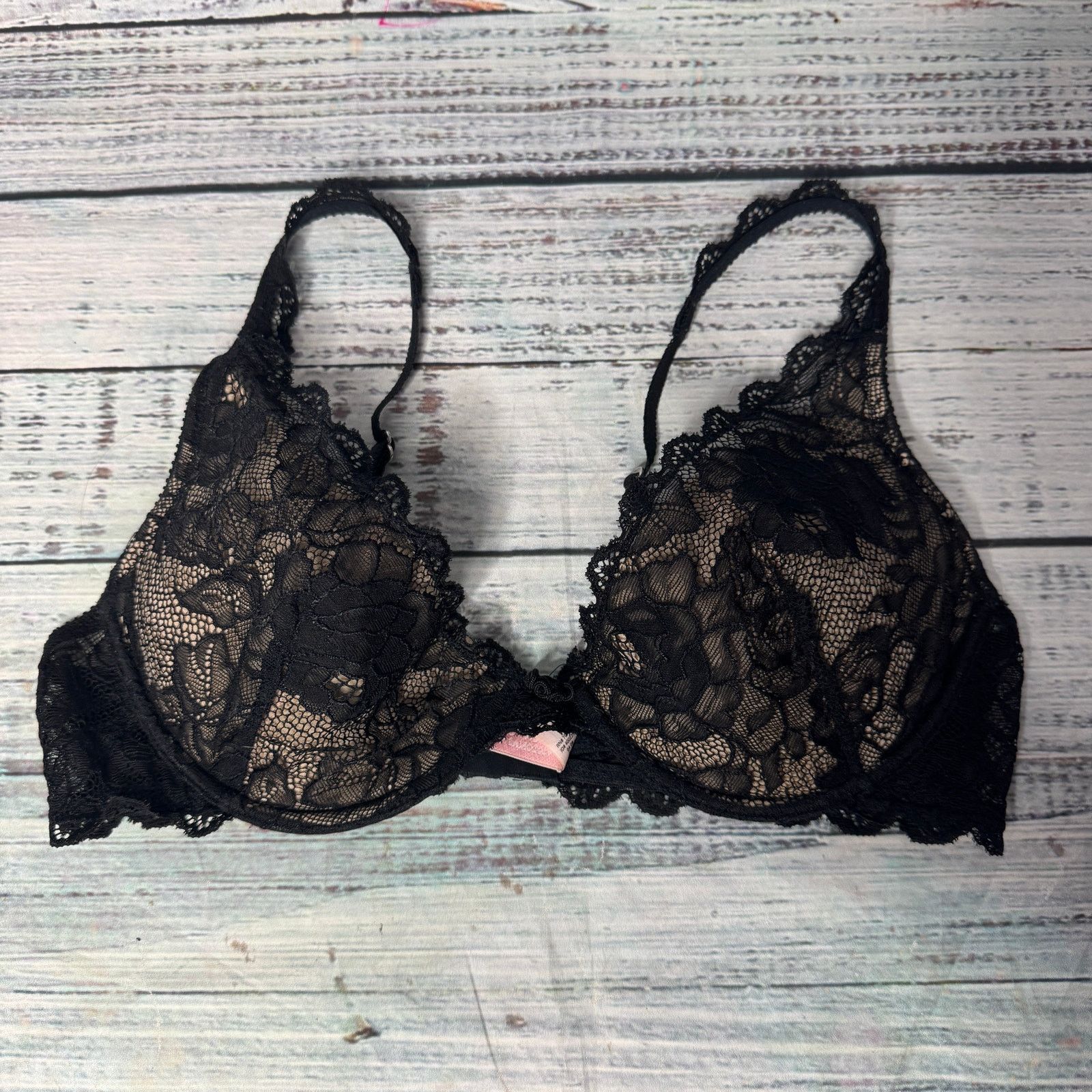Victoria's Secret Victoria's Secret Push Up Without Padding Black Lace 34C Size ONE SIZE - 1 Thumbnail