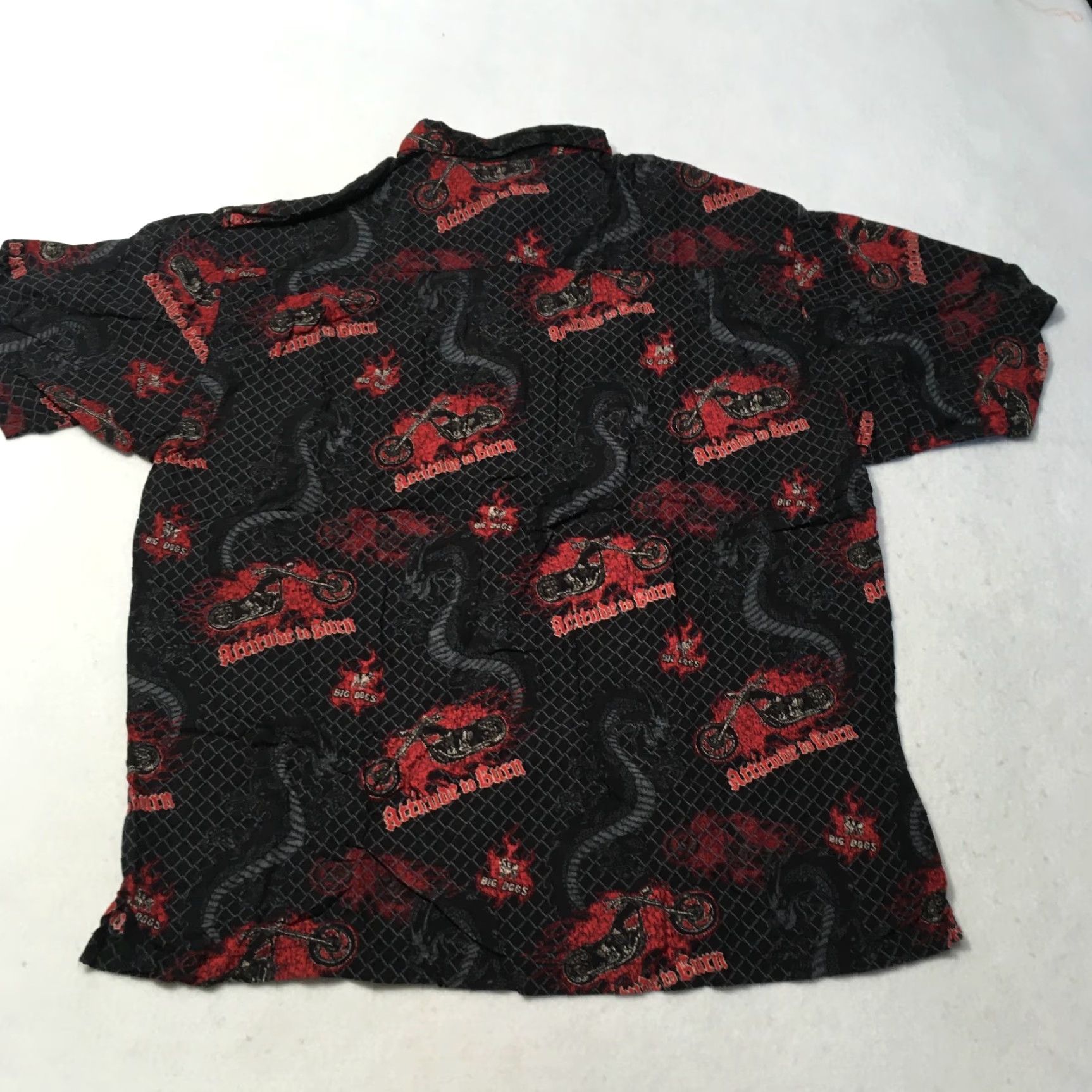 Big Dogs VINTAGE Big Dogs Button-Up Shirt Mens L Black USA Graphic Print Short Sleeve Button-Down 60s 70s 80s Size US L / EU 52-54 / 3 - 6 Thumbnail