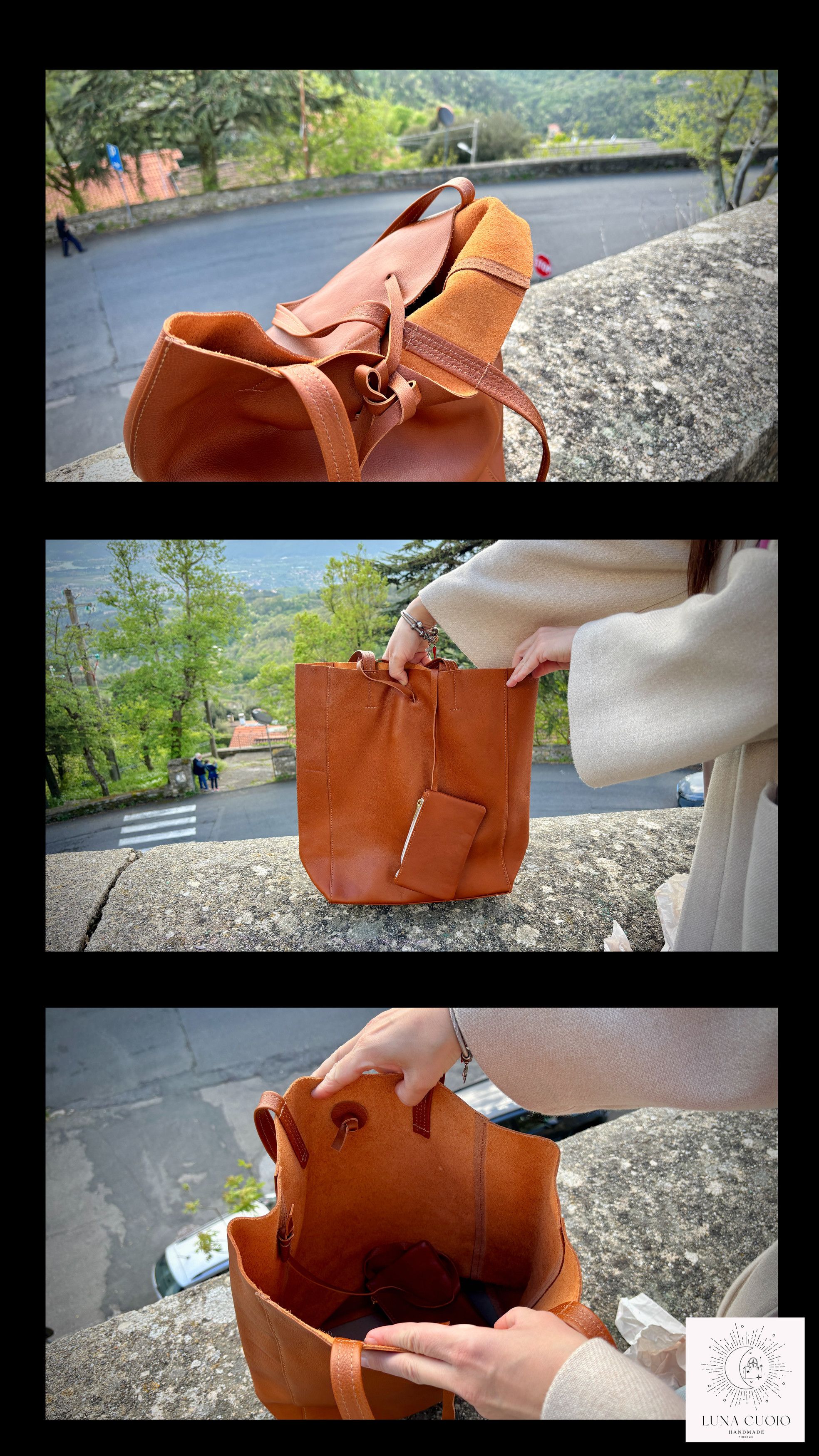 Vera Pelle Tan Leather Tote Bag From Italy Size ONE SIZE - 6 Thumbnail