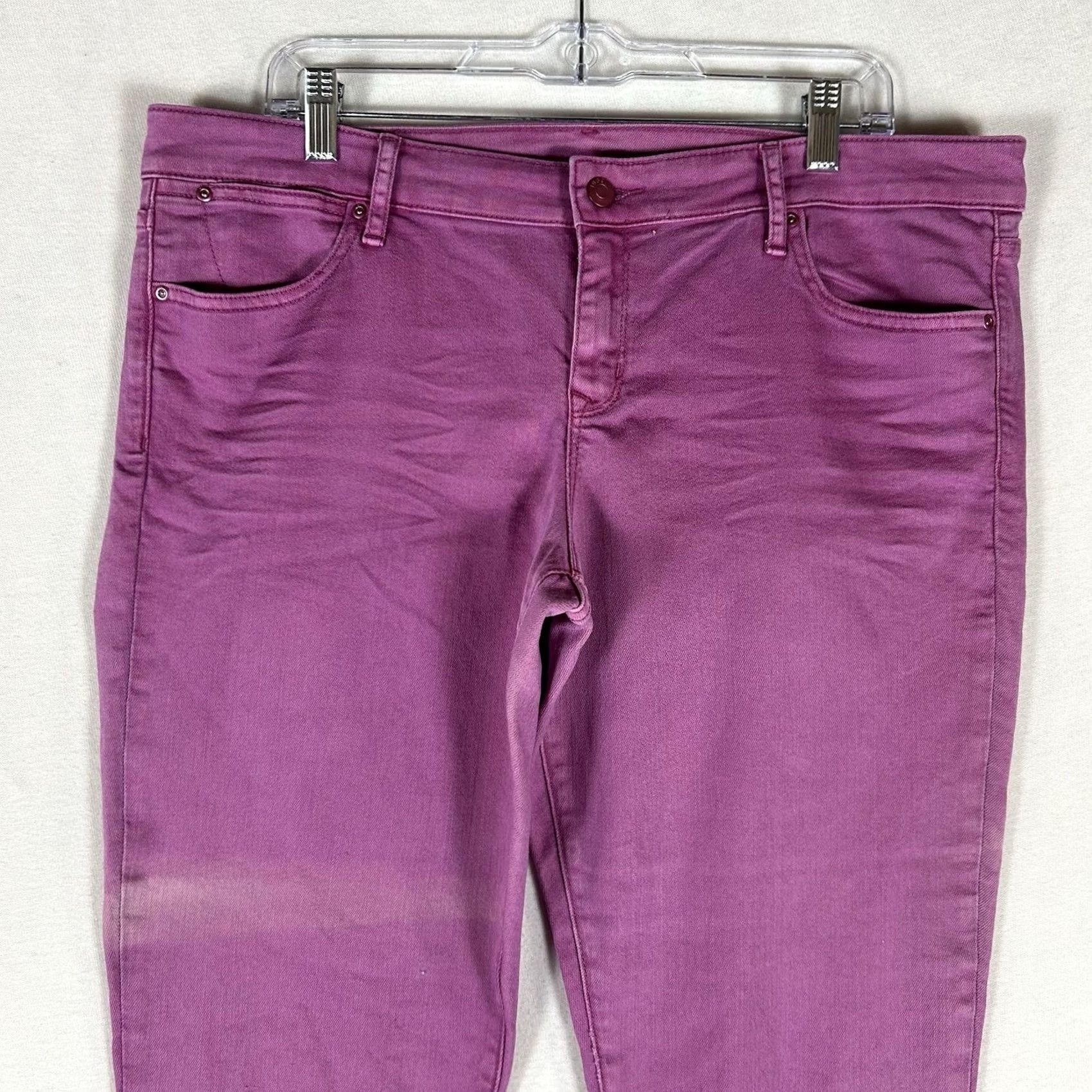 Gap Gap 1969 Always Skinny Jeans Womens 33/16R Pink Denim Mid Rise 5-Pocket Casual Distressed No Vintage No N/A Size 24" / US 00 / IT 34 - 2 Thumbnail