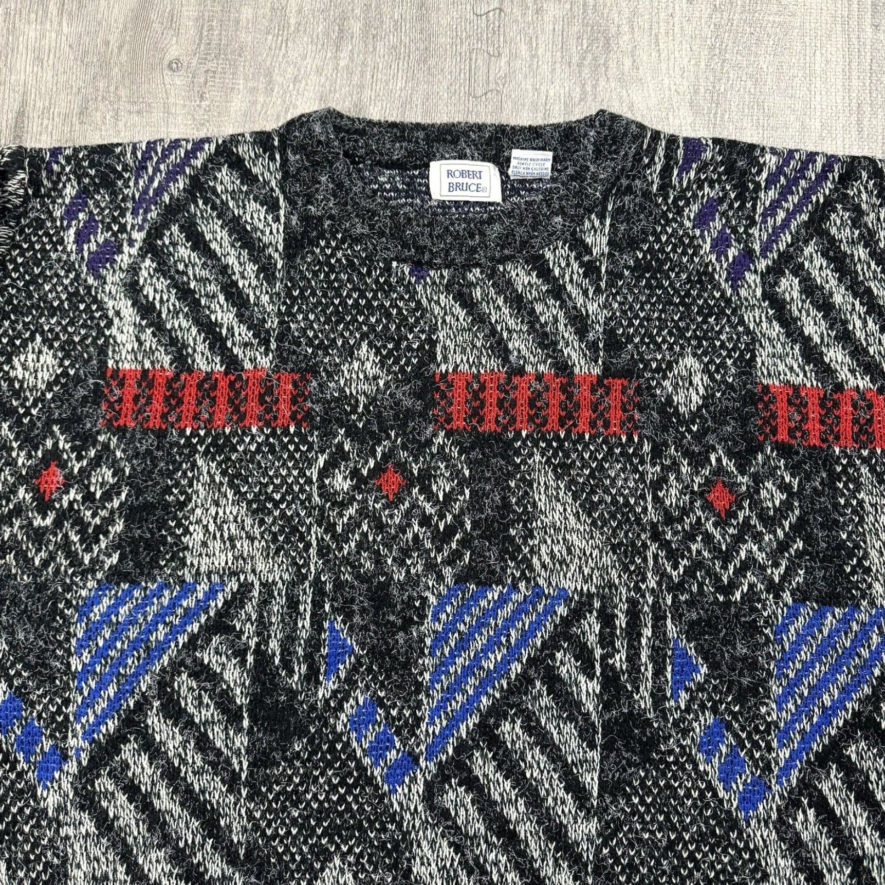 Etro VTG Robert Bruce Pullover Knit Sweater Mens Large Multicolor Fuzzy Geometric 90s Classic Knit Shirt? Size US L / EU 52-54 / 3 - 2 Thumbnail