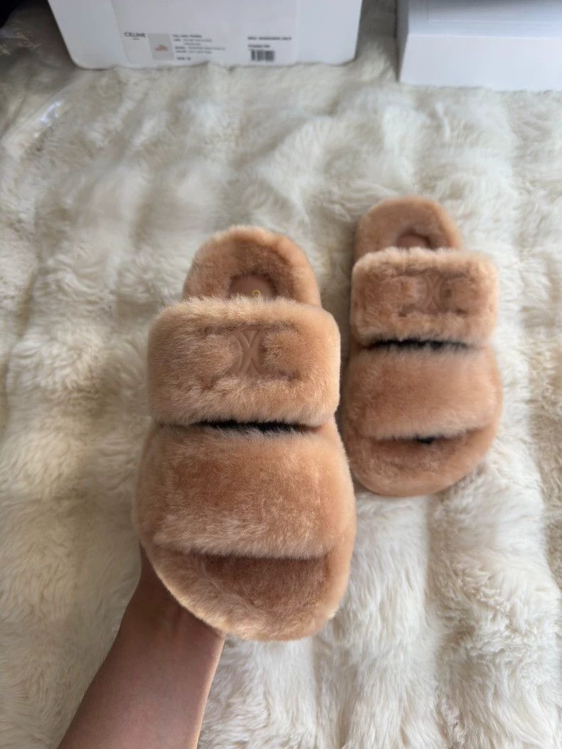 Celine Celine Arc de Triomphe Fur Slippers Size US 4.5 / IT 34.5 - 3 Thumbnail