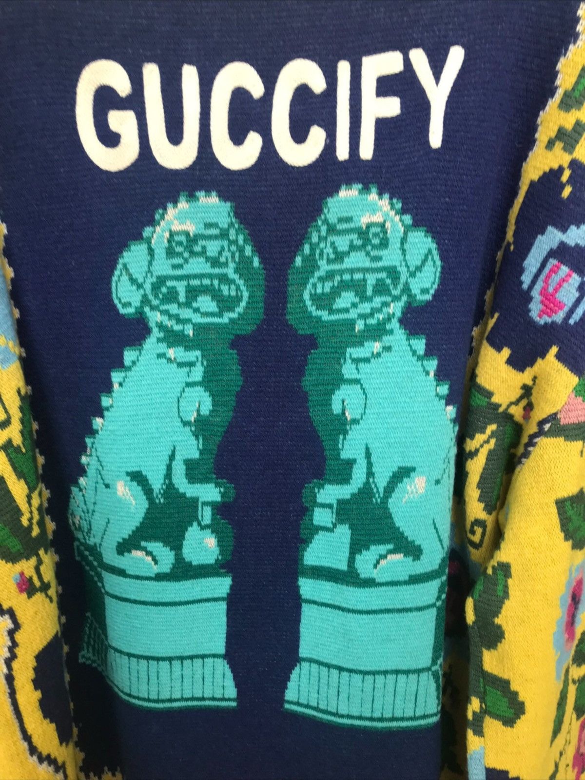 Gucci Gucci runway printed sweater wool Size US L / EU 52-54 / 3 - 3 Thumbnail