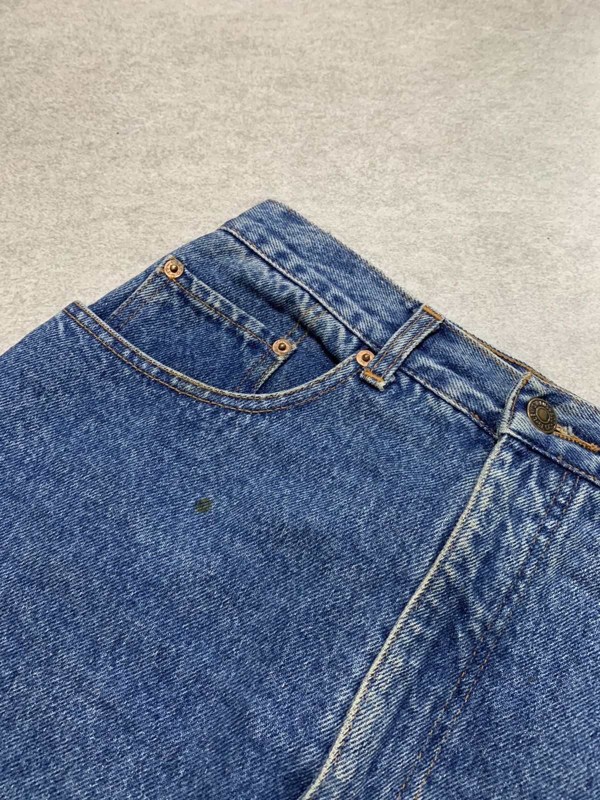 Levi's Vintage Clothing 90s Vintage Rare Levi Leather tag Orange tab denim mid skirt Size 28" / US 6 / IT 42 - 3 Thumbnail