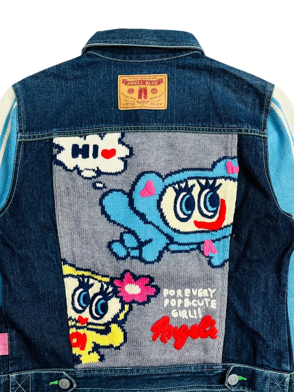 Angel Blue 2000s Angel Blue Iconic Mascots Chunky Knitted Denim Jacket Size US M / EU 48-50 / 2 - 6 Thumbnail