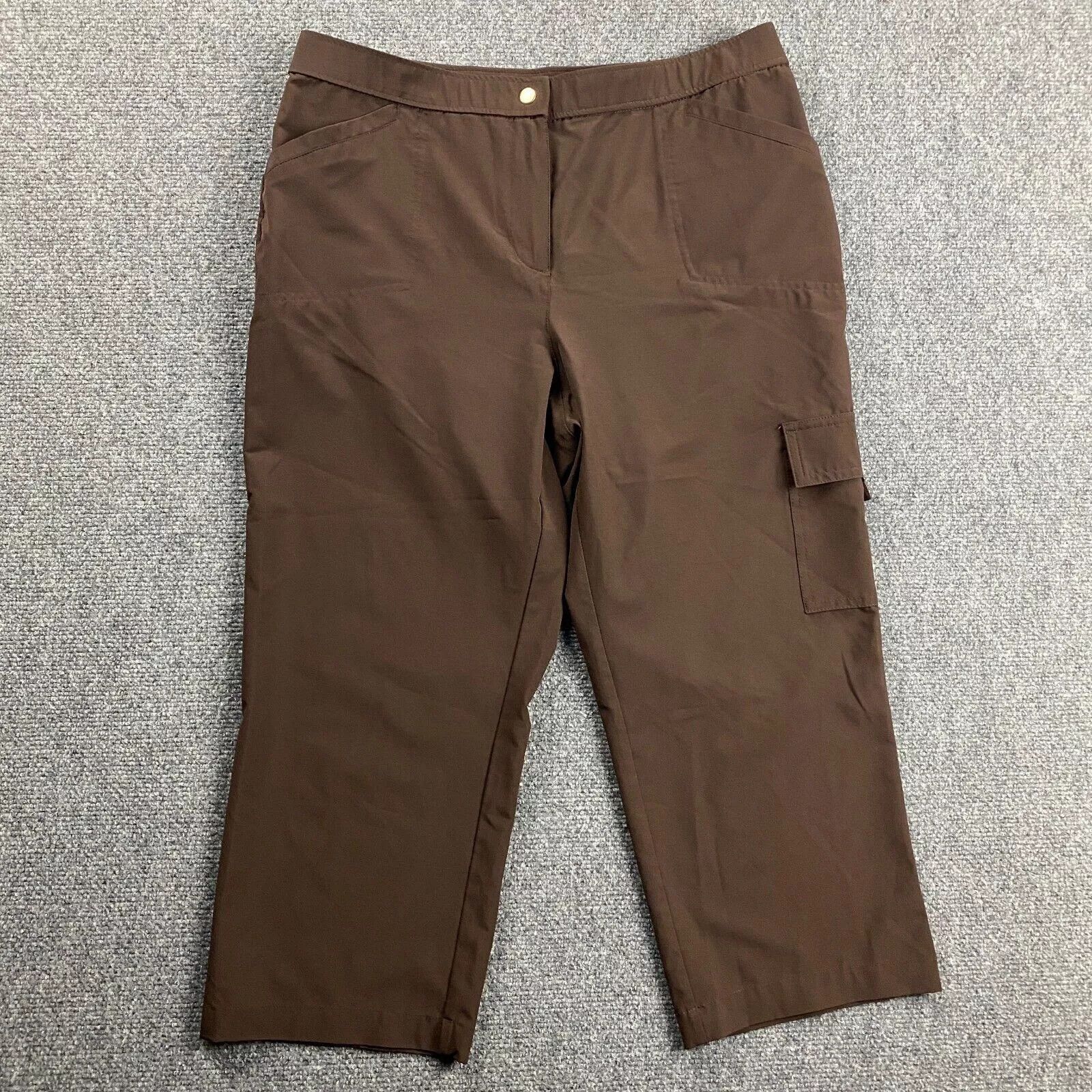Chicos Weekends by Chico's Pants Women's Size 1 Brown Crop Cargo Size 32" / US 10 / IT 46 - 1 Thumbnail