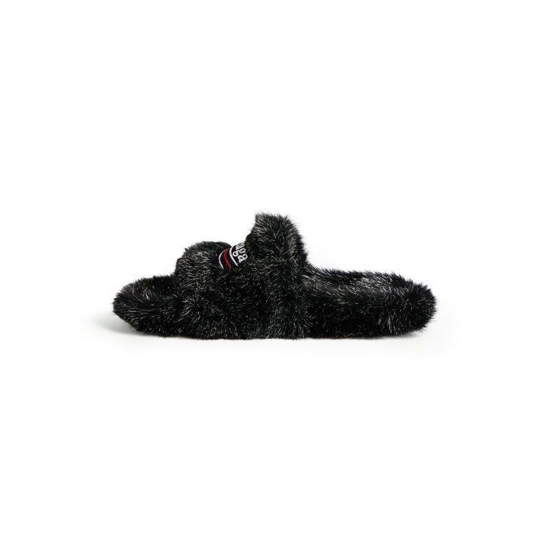Balenciaga o1w1db10625 Furry Slide Sandals in Black Size US 8 / IT 38 - 3 Thumbnail