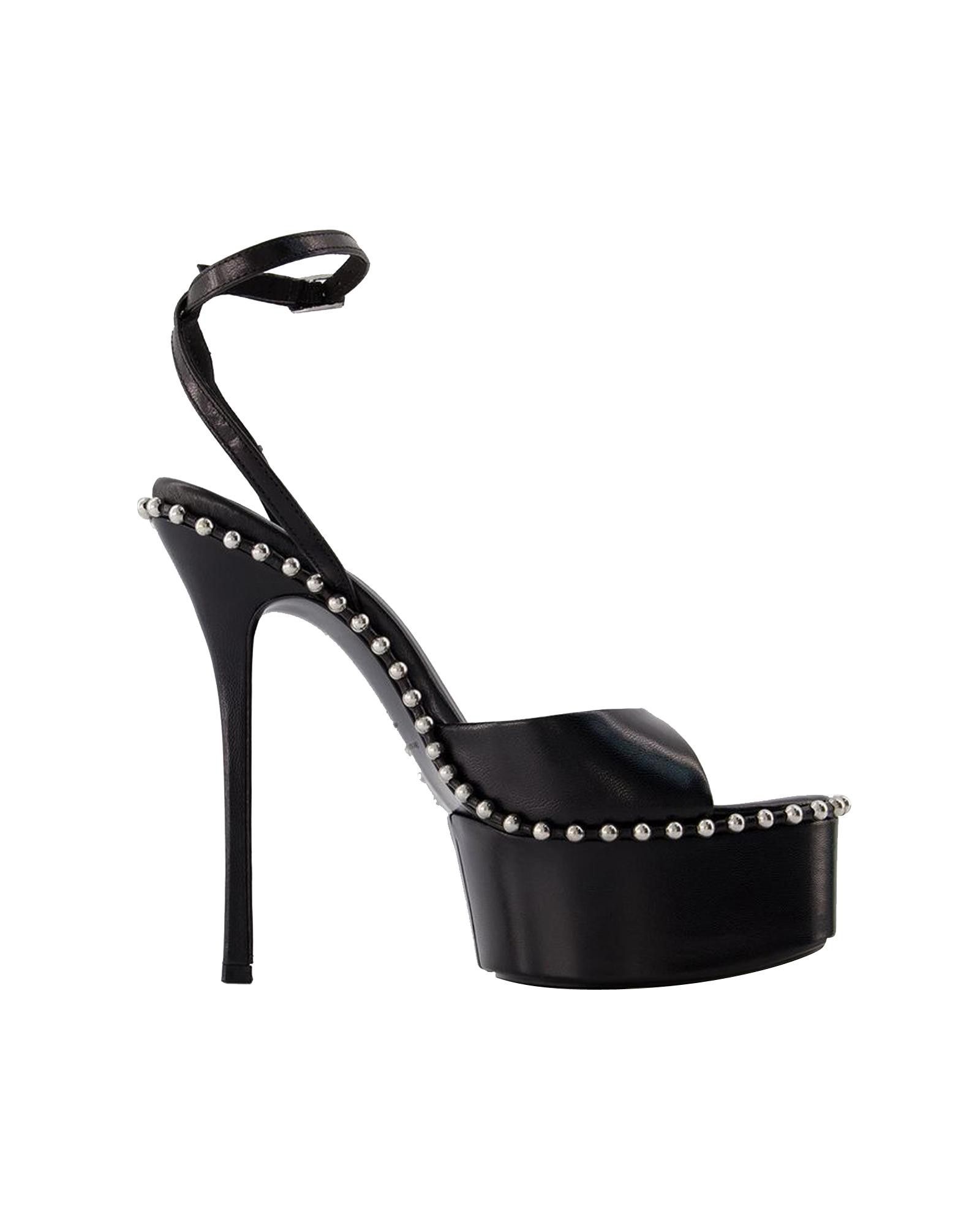 image of Alexander Wang Nova 145 Heel Shoesed Sandals - Leather - Striking Design - Contemporary Chic in Bla
