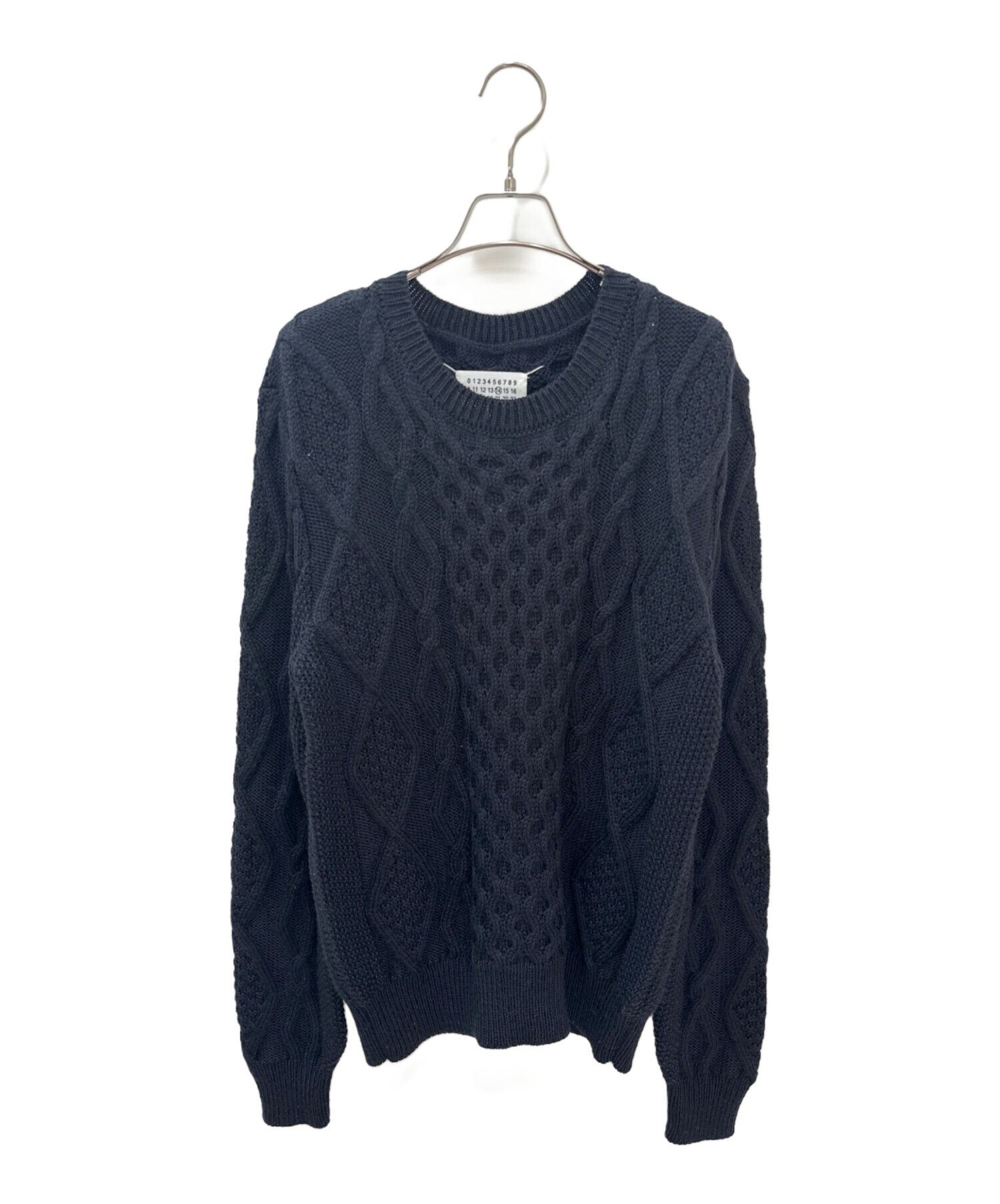 Maison Margiela Irish Fisherman Low Gauge Cable Knit Navy M