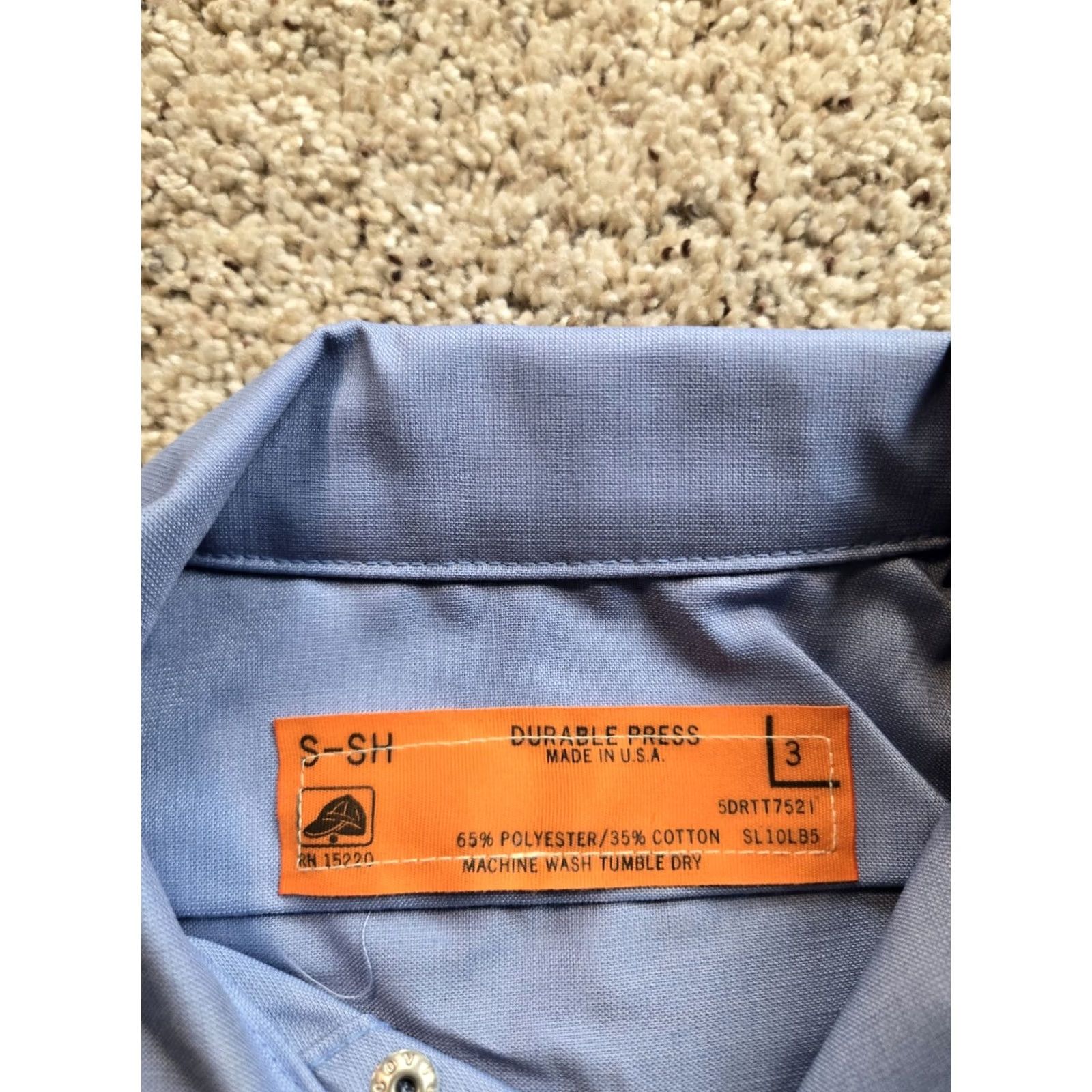 Red Kap Red Kap Work Shirt Mens S Blue Long Sleeve Button-Up Twill USA Made Size US S / EU 44-46 / 1 - 4 Thumbnail