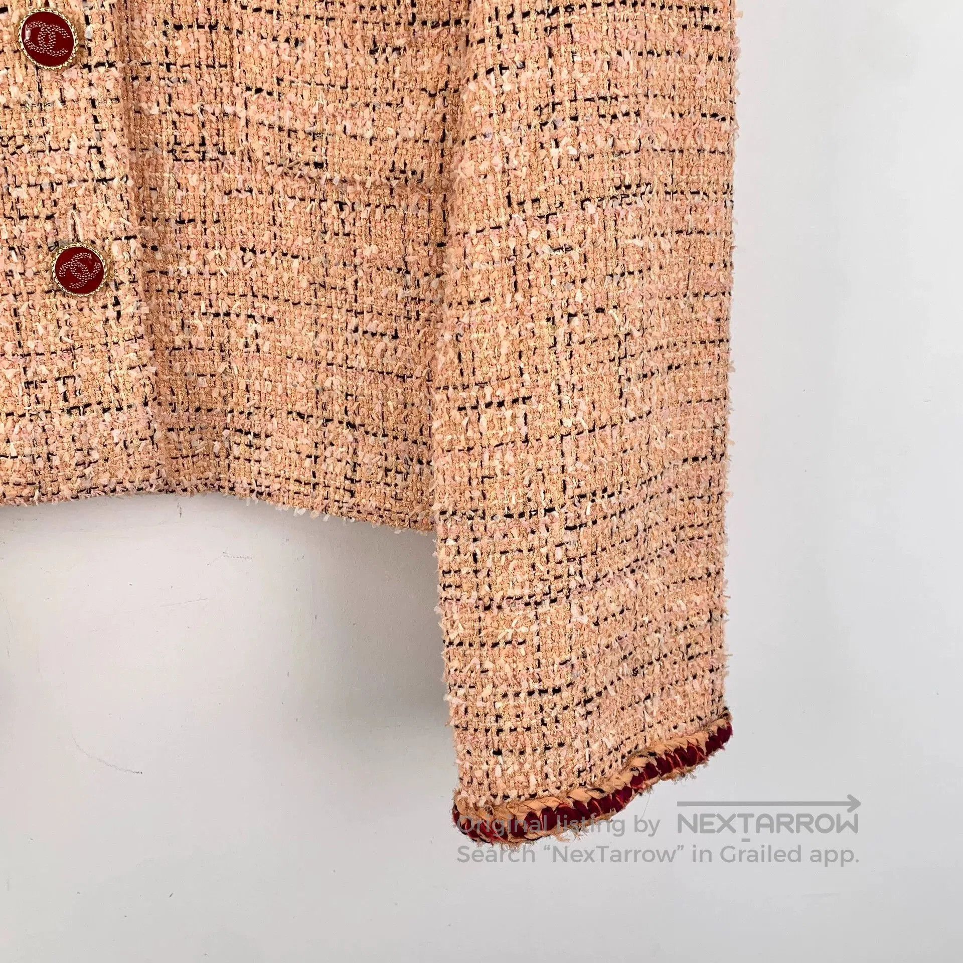 Chanel chanel orange tweed button-up jacket. Size US M / EU 48-50 / 2 - 4 Thumbnail