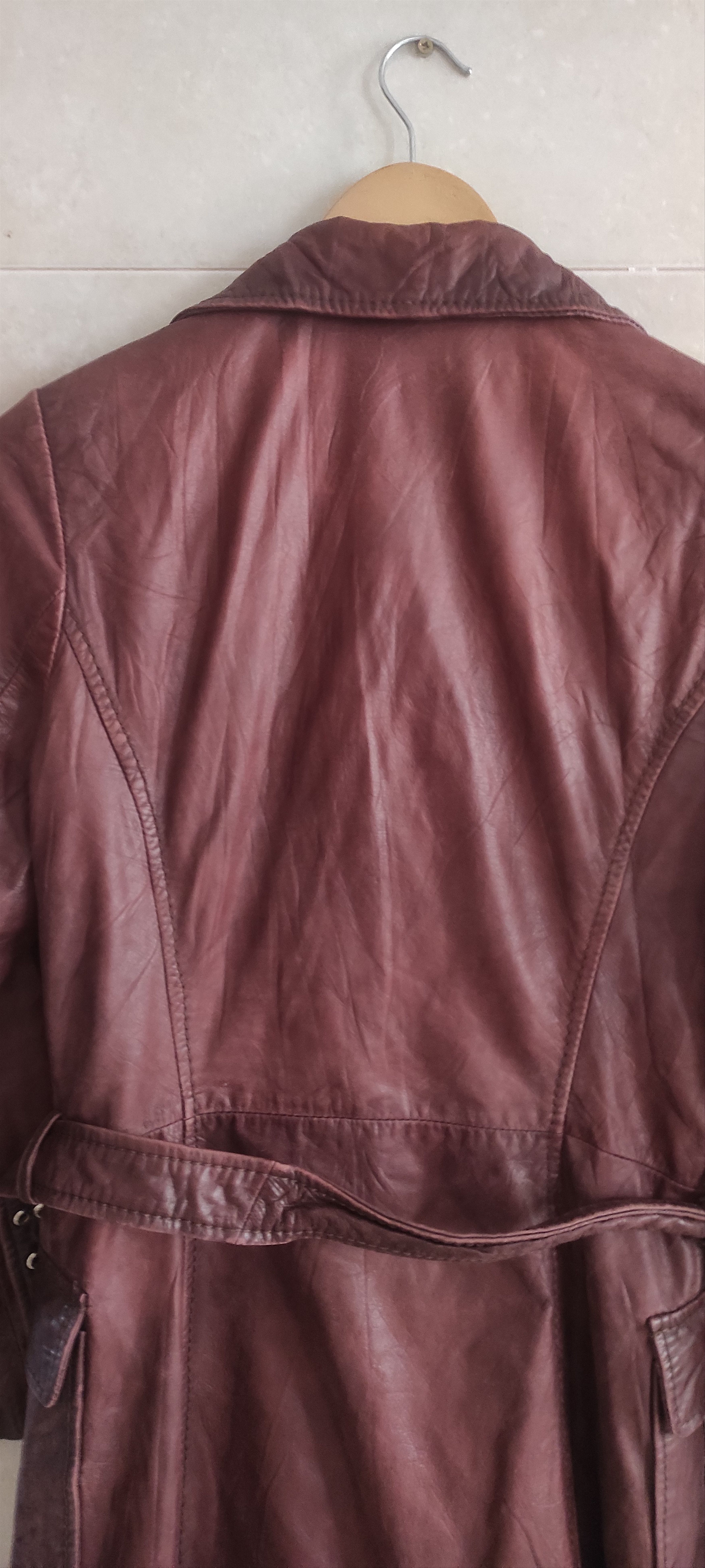 Leather × Zara ZARA Women's Real Leather Belted Trench Coat Size M Size M / US 6-8 / IT 42-44 - 12 Thumbnail