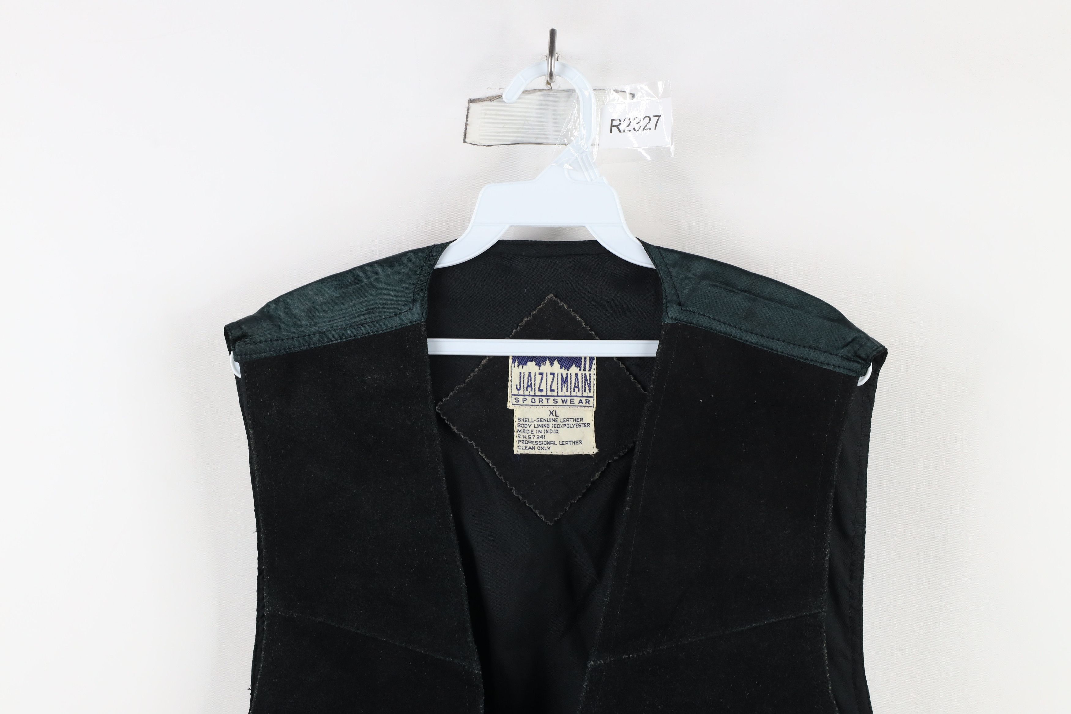 Vintage Vintage 90s Streetwear Buckle Back Suede Leather Vest Jacket Size US XL / EU 56 / 4 - 2 Thumbnail