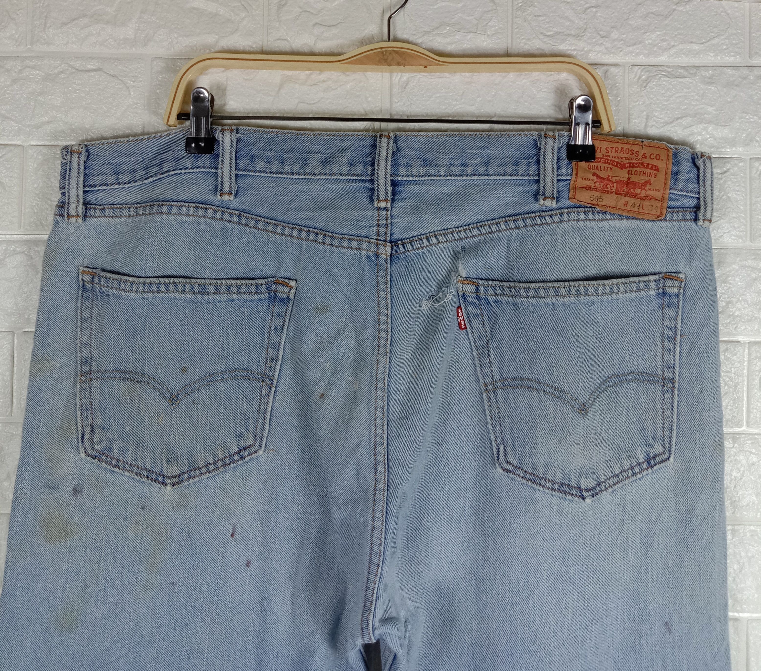 Levi's Vintage Levi's 505 Jeans Light Wash Regular Fit Denim Size US 42 / EU 58 - 6 Thumbnail