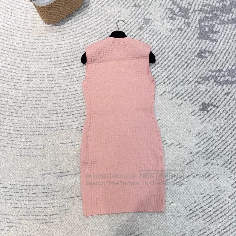 Fendi Fendi SS22 Logo Raised Embossing Sleeveless Dress Size M / US 6-8 / IT 42-44 - 3 Thumbnail