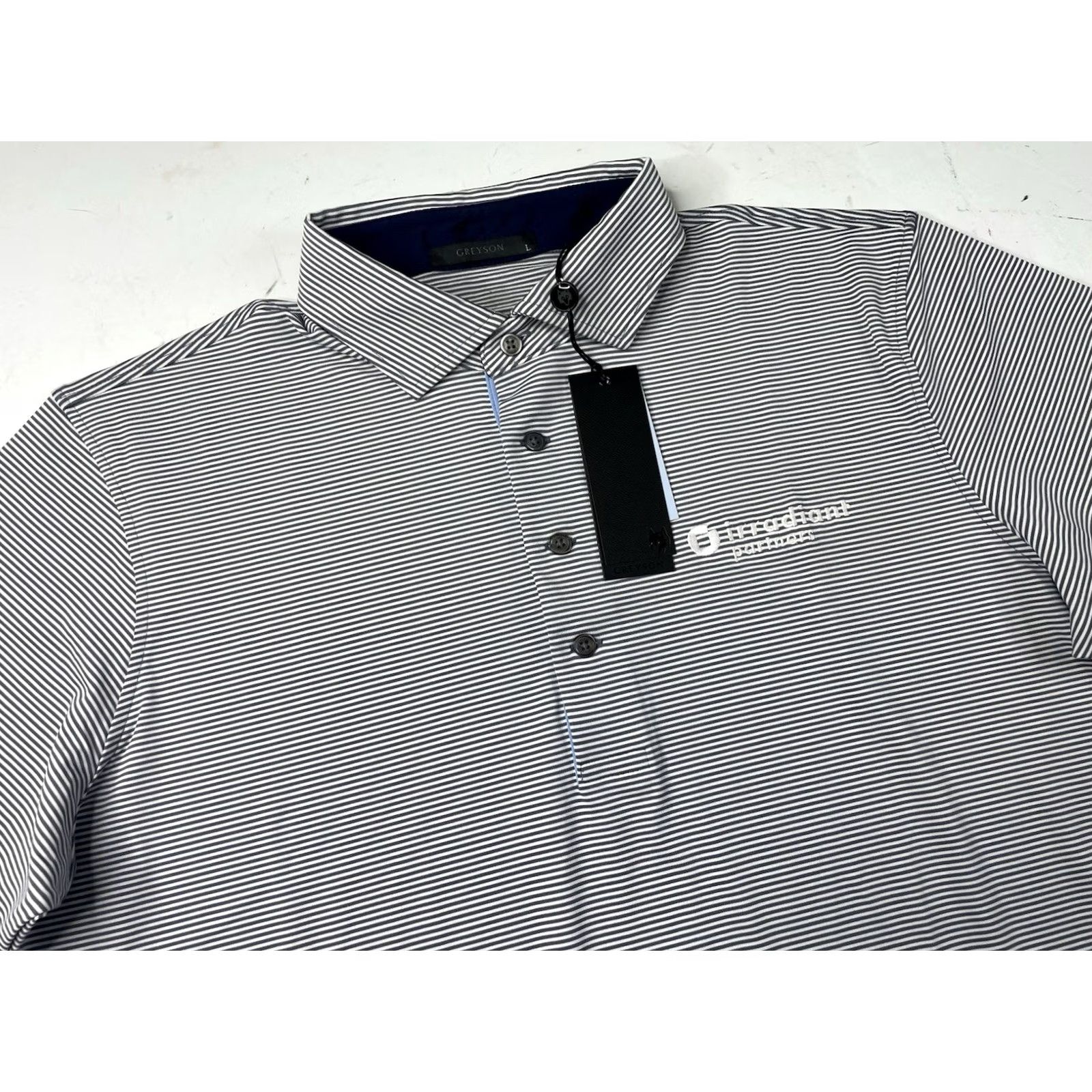 Vintage Greyson Golf Saranac Polo Shirt Men L Gray Stripe Performance Breathable Lightweight Short Sleeve Polo Shirt Size US L / EU 52-54 / 3 - 2 Thumbnail