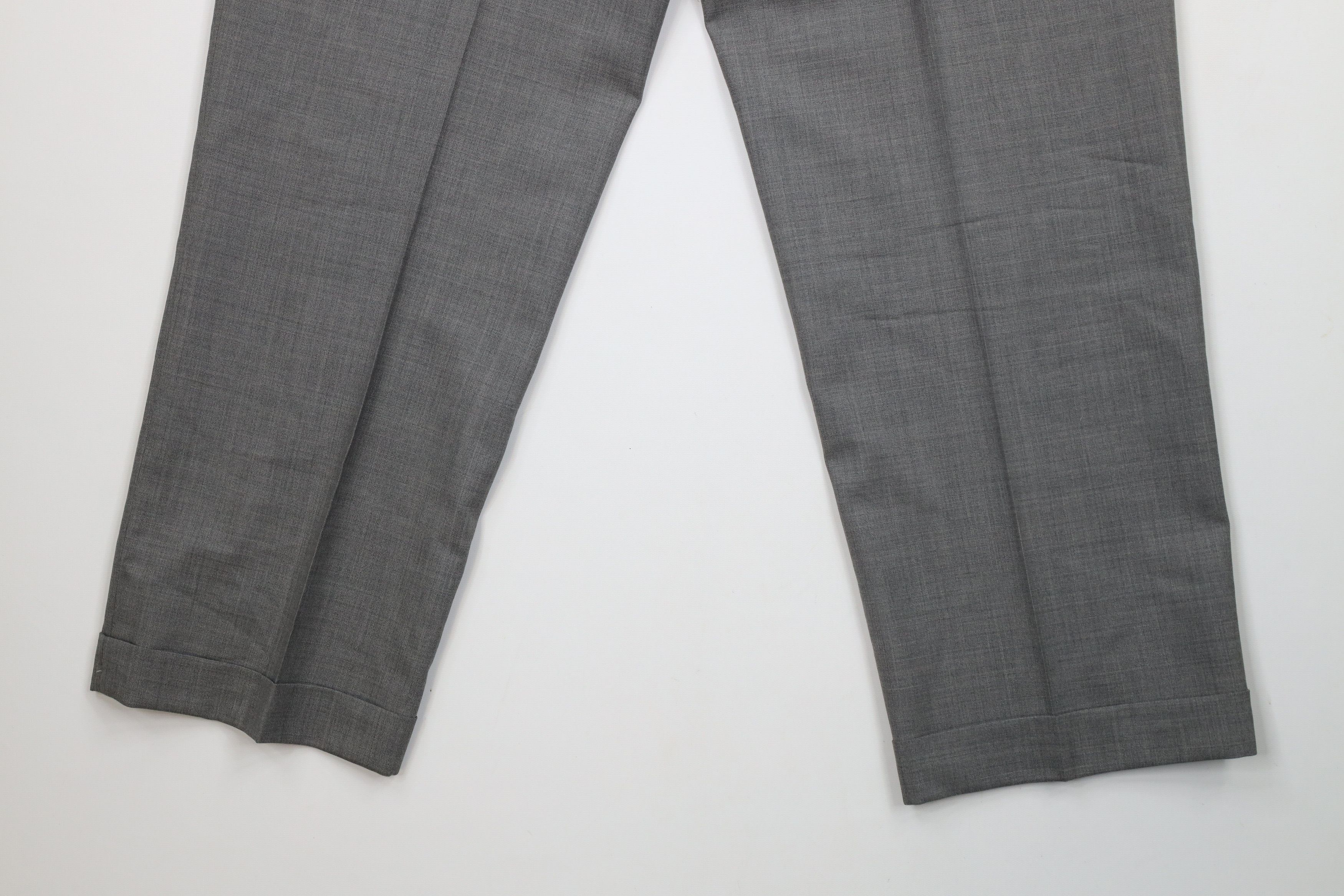 Ralph Lauren × Vintage Vintage Ralph Lauren Wool Cuffed Wide Leg Chino Pants Gray Size US 34 / EU 50 - 14 Thumbnail