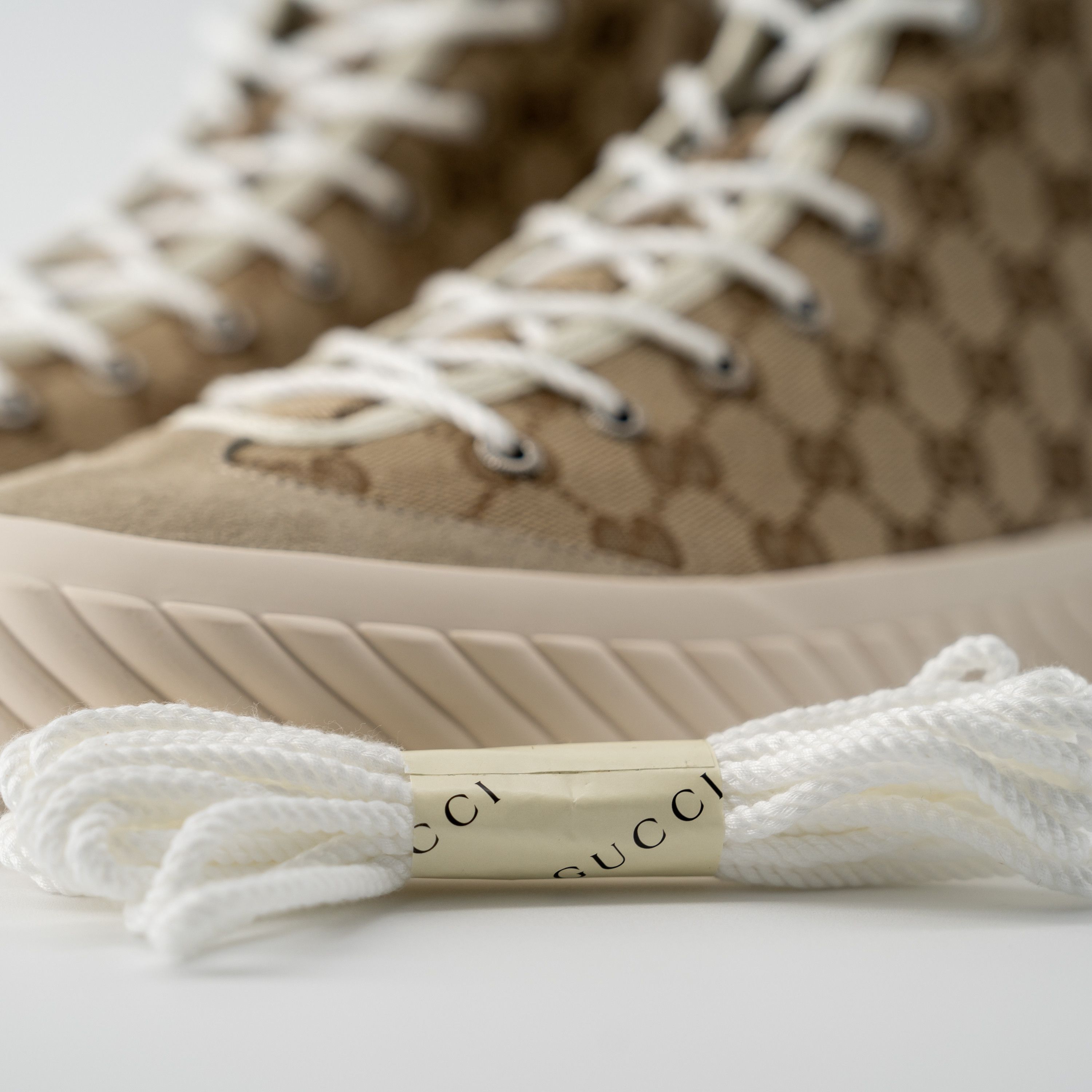 Gucci 13G - Gucci GG Canvas Monogram Sneakers Tortuga Beige High Size US 13 / EU 46 - 7 Thumbnail