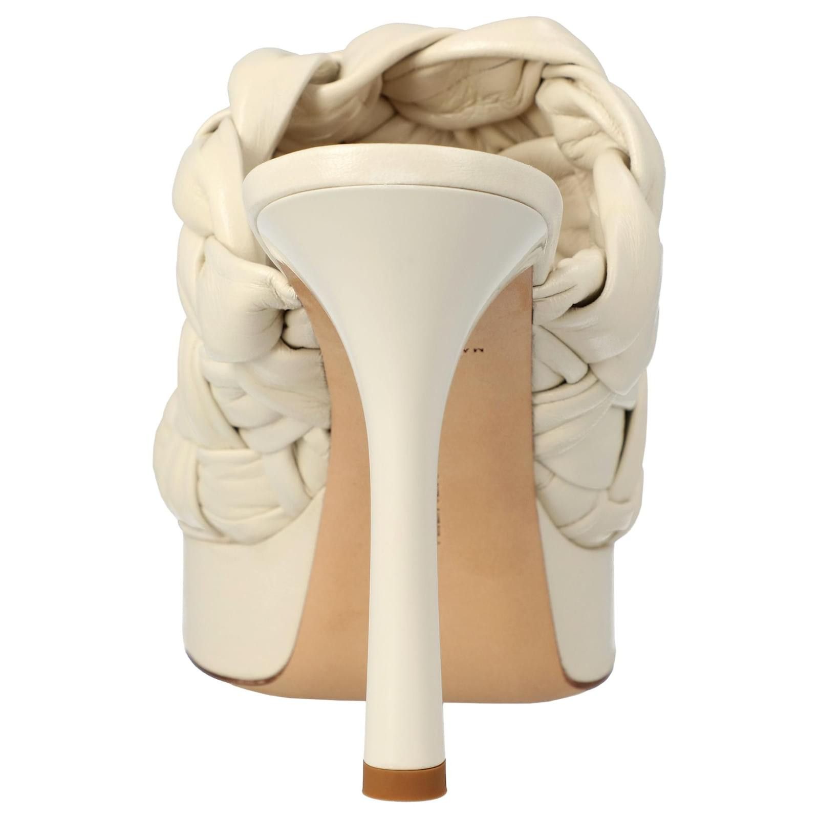 Bottega Veneta o1y0725 Covered Heel Mules in Beige Size US 7.5 / IT 37.5 - 3 Thumbnail