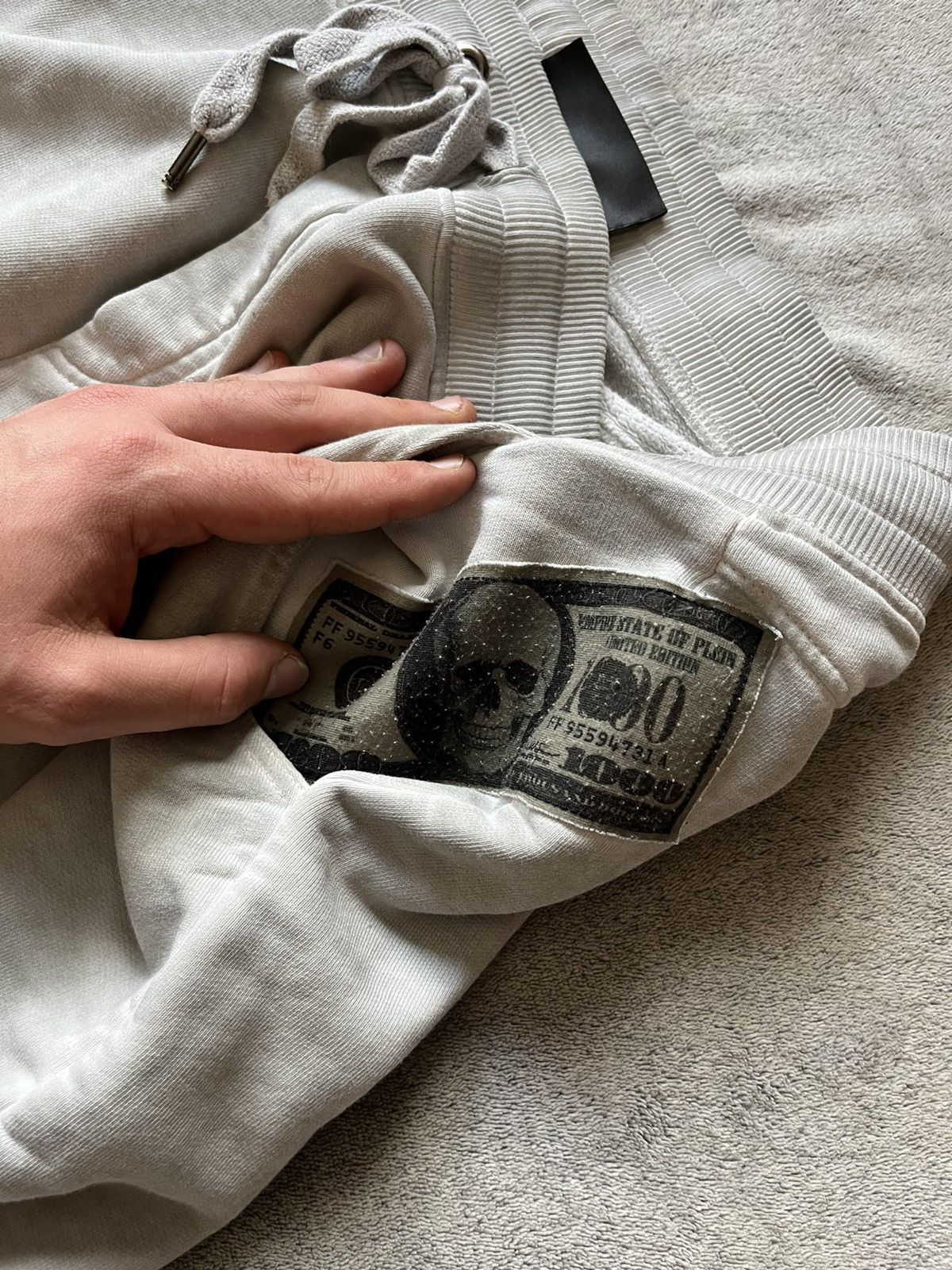 Designer × Philipp Plein × Vintage Philipp Plein 1000 Dollar Bill Sweatpants (Grey) Money Luxur Size US 41 - 4 Thumbnail