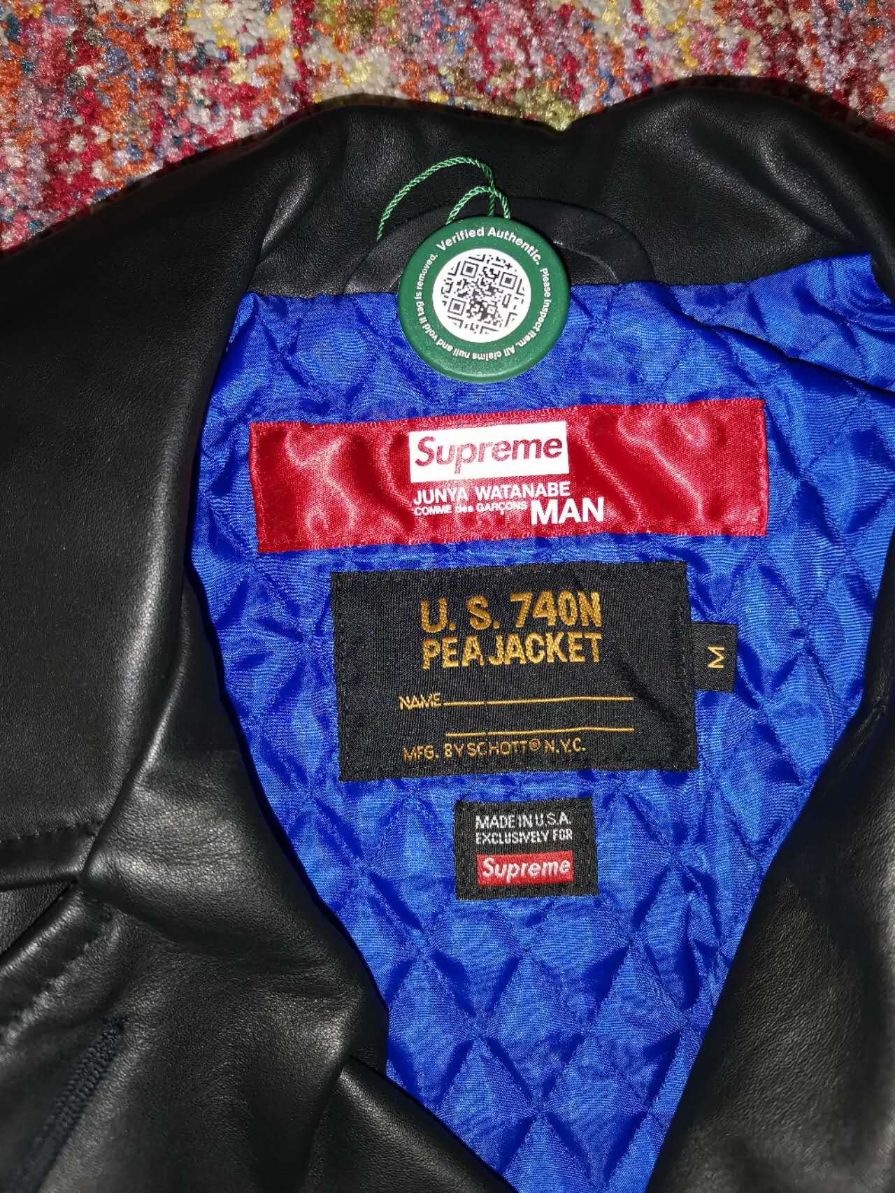 Supreme UNWORN* SUPREME®/JUNYA WATANABE CDG/SCHOTT®LEATHER PEACOAT Size US M / EU 48-50 / 2 - 10 Thumbnail