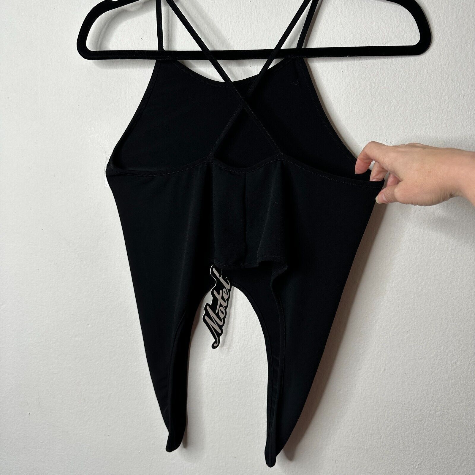 Other NWT Motel Black Spaghetti Racerback Tank Top Crop Cut Out S Size S / US 4 / IT 40 - 7 Thumbnail