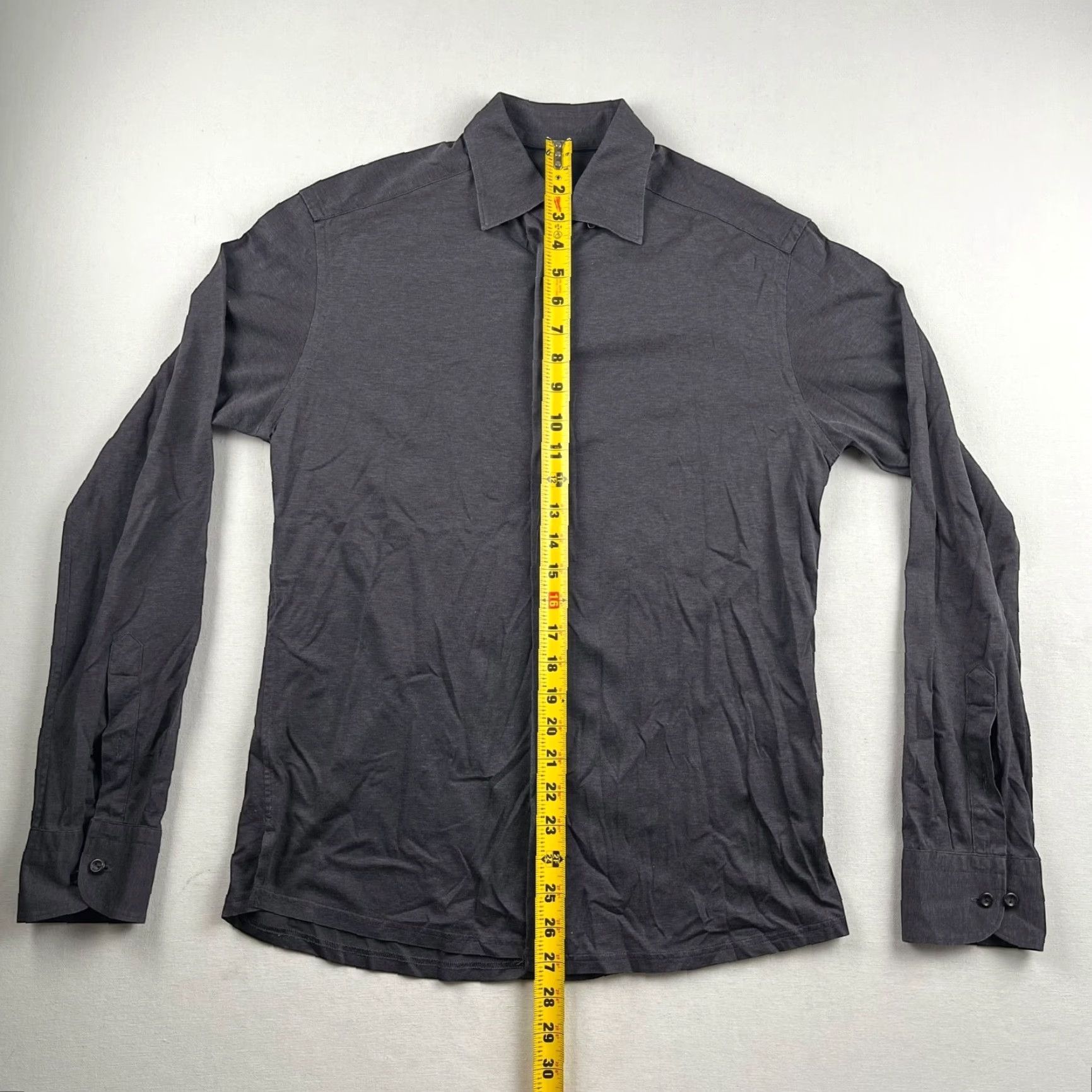 Eton Eton Men’s Shirt Gray 100% Cotton Button-Down Slim Regular Medium Long Sleeve Button-Up Shirt Mens Size US L / EU 52-54 / 3 - 6 Thumbnail