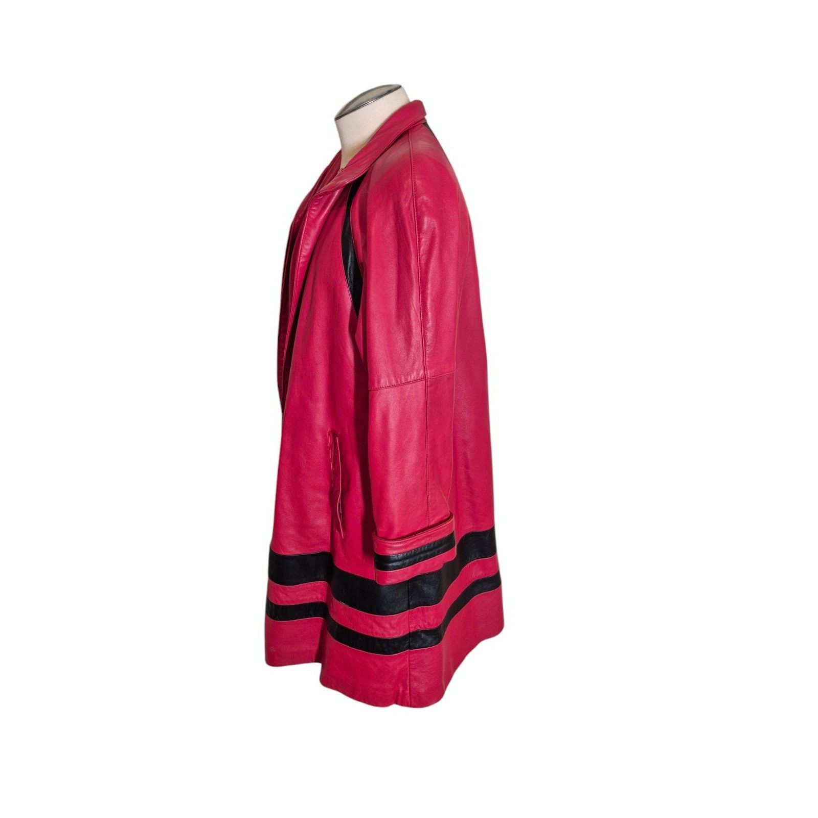Vintage Tibor Womens VTG 80s Leather Swing Coat Mid Length Leather J Size M / US 6-8 / IT 42-44 - 2 Thumbnail