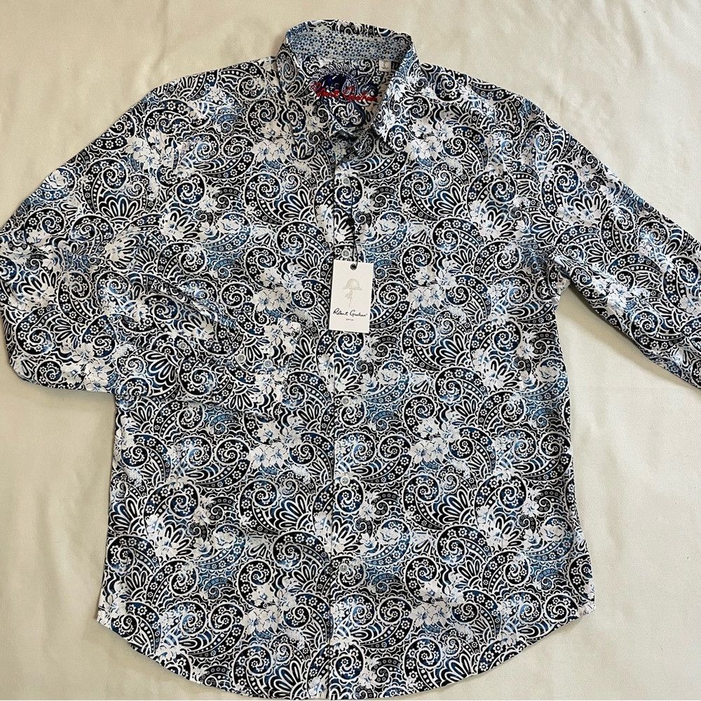 Robert Graham NWT New $198 Robert Graham Tower Paisley Floral Print Shirt Size US L / EU 52-54 / 3 - 5 Thumbnail