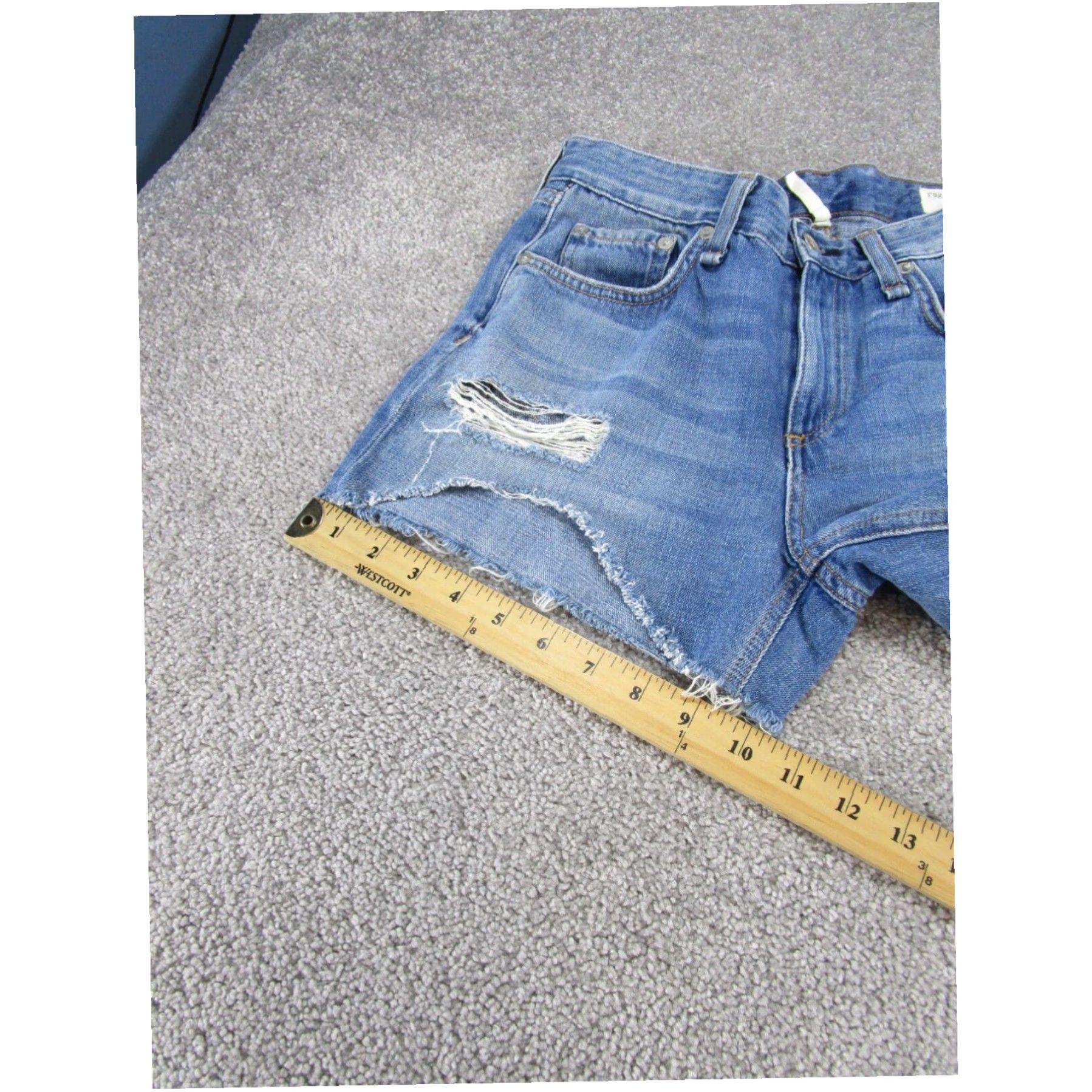 Rag & Bone Rag & Bone Womens Medium Blue Denim Shorts Low Rise Cut Off Style 25 Size 42" / US 20 - 4 Thumbnail