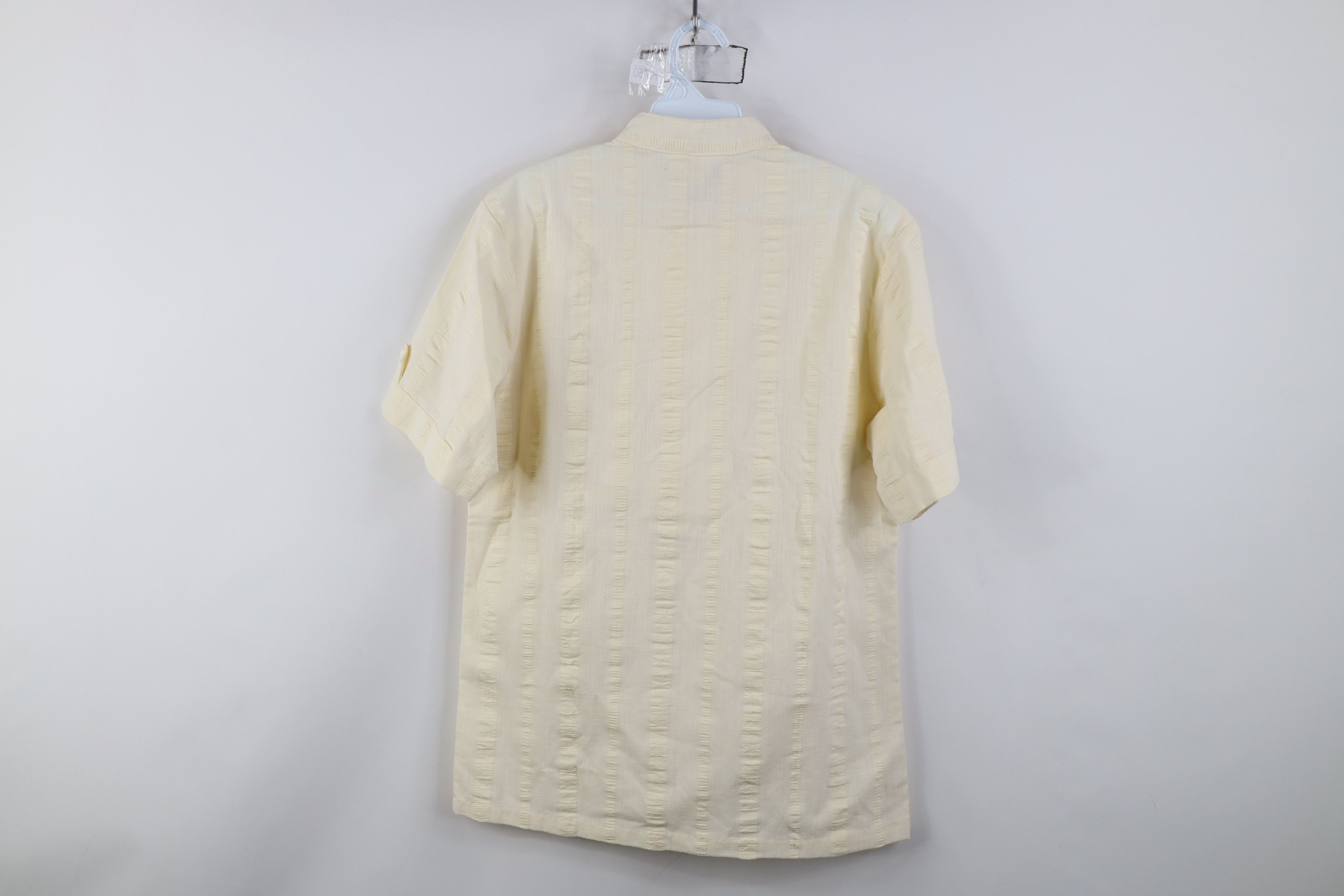 Vintage Vintage 70s Streetwear Band Collar Henley T-Shirt Cream USA Size US M / EU 48-50 / 2 - 10 Thumbnail