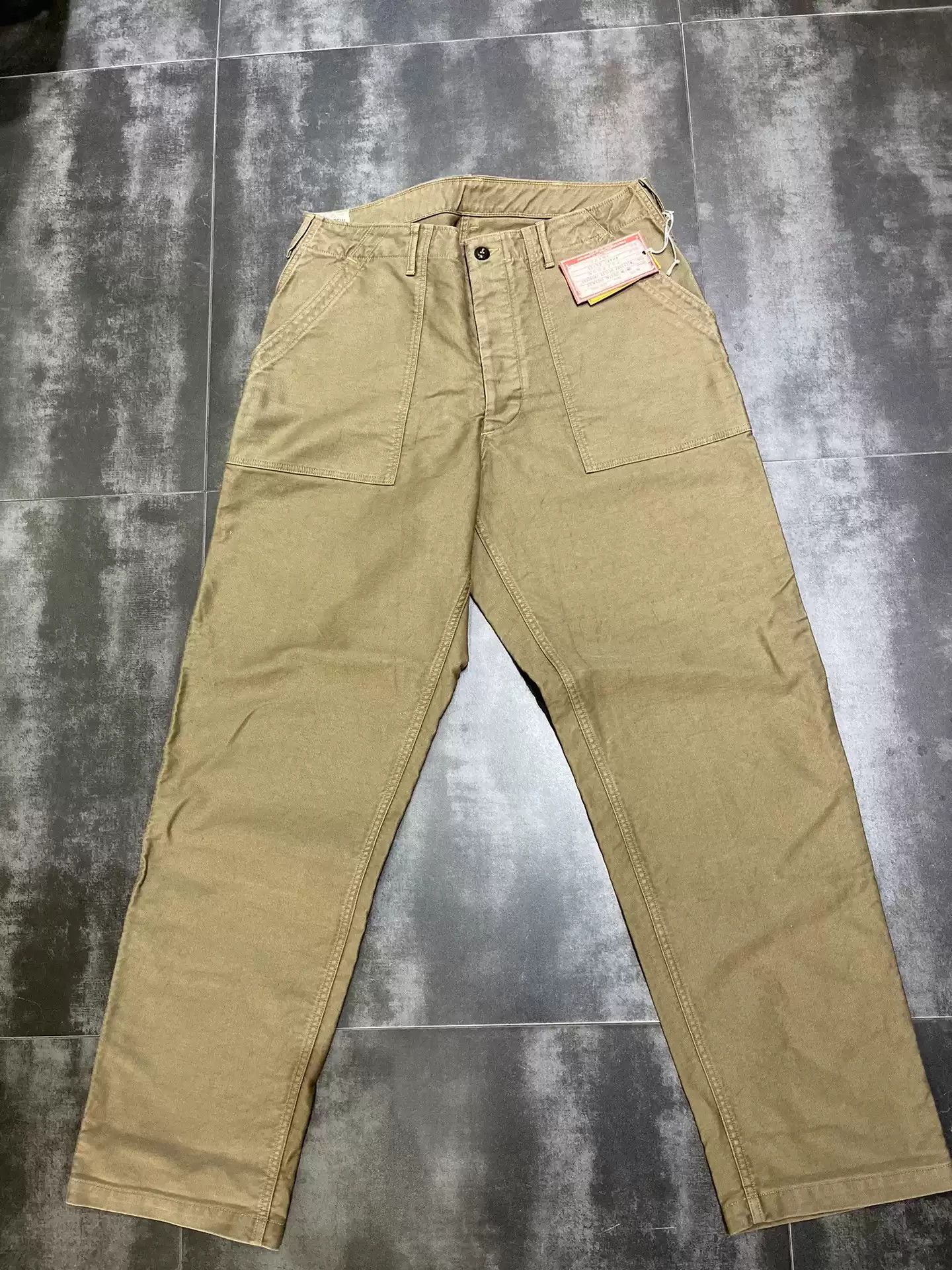 image of Freewheelers Military Utility Trousers Military Trousers in Yellow, Men's (Size 36)