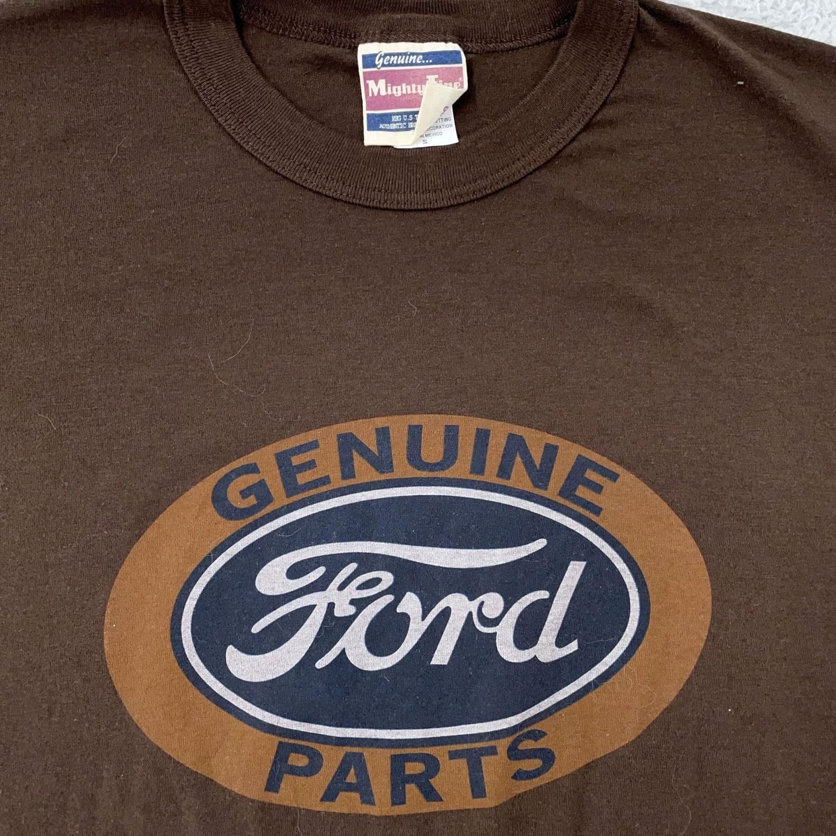 Vintage Vtg Ford Genuine Parts T-Shirt Small Brown Truck Car Racing Tee Logo Mighty Fine Size US S / EU 44-46 / 1 - 2 Thumbnail